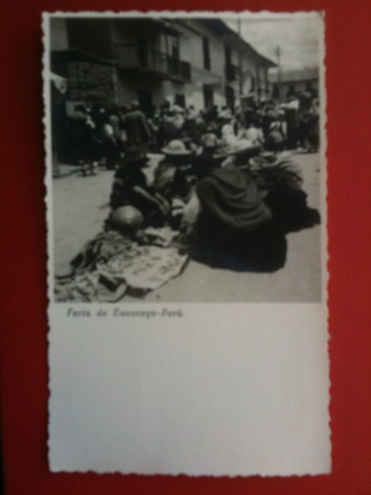 Cartolina/Tarjeta foto vera metà '900 Udo Schack Perù Feria non …