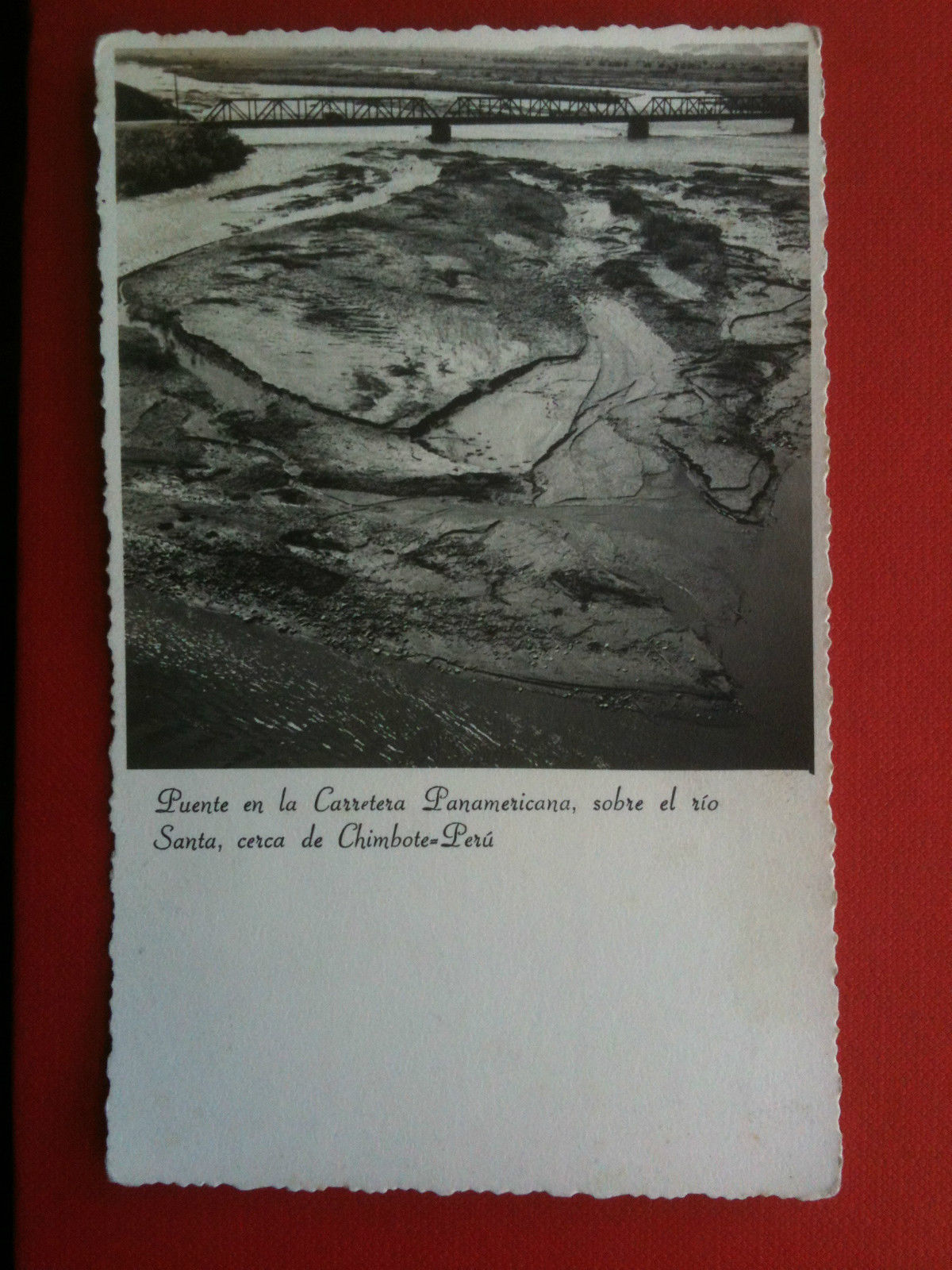 Cartolina/Tarjeta foto vera metà '900 Udo Schack Perù Puente non …