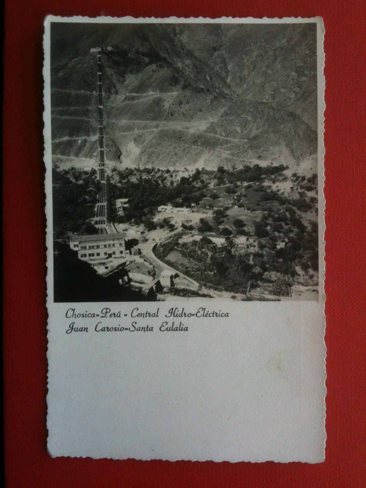 Cartolina Tarjeta fotografia vera metà '900 Udo Schack Perù Chosica …