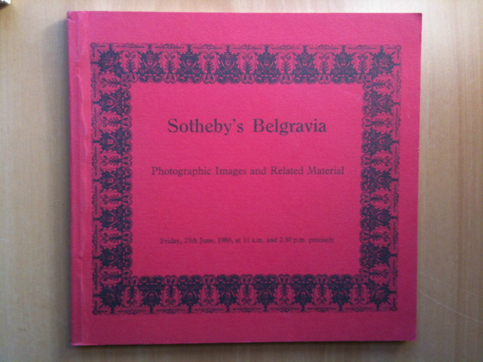 Catalogo Asta/Sales Sotheby's Belgravia Photographic Images 1980