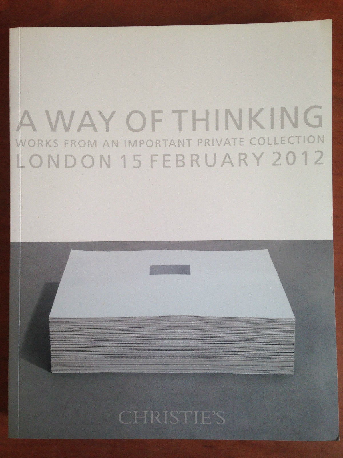Catalogo d'Asta Christie's A way of thinking Private collection London …