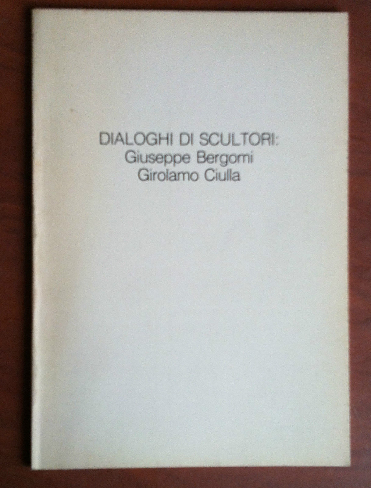 Catalogo della mostra di Bergomi Ciulla Galleria Davico Torino 1987