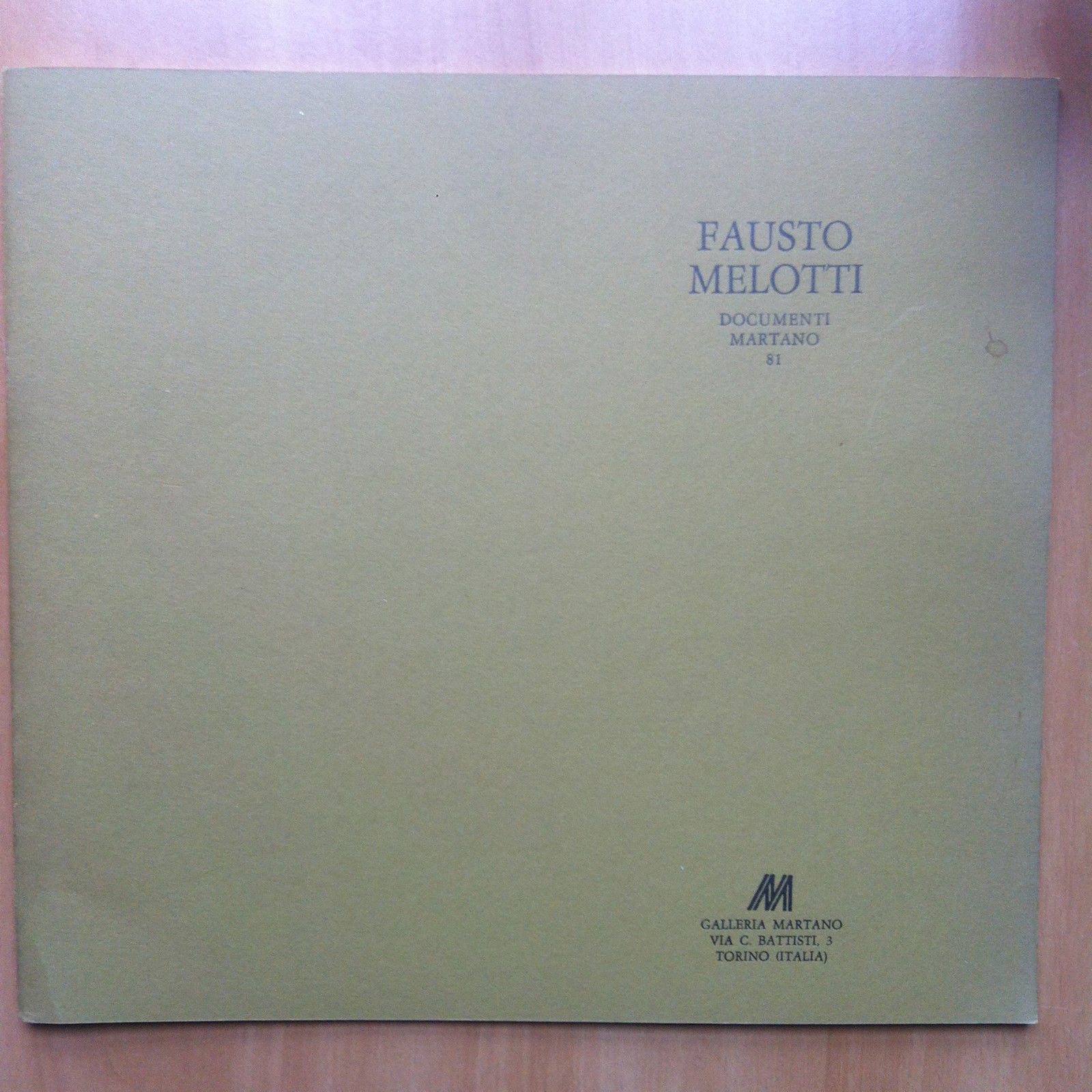 Catalogo della mostra di Fausto Melotti Gall. Martano Torino 1985 …