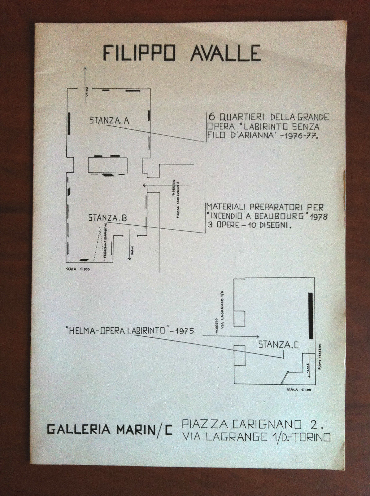 Catalogo della mostra di Filippo Avalle Galleria Marin Torino 1978 …