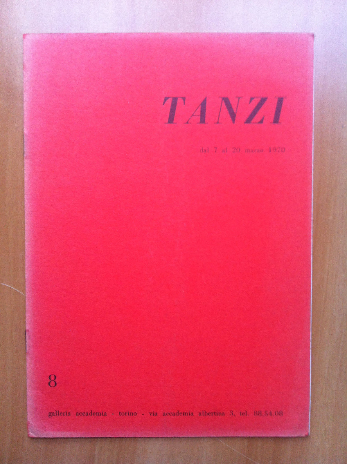 Catalogo della mostra di Gaetano Tanzi Gall. Accademia Torino 1970 …