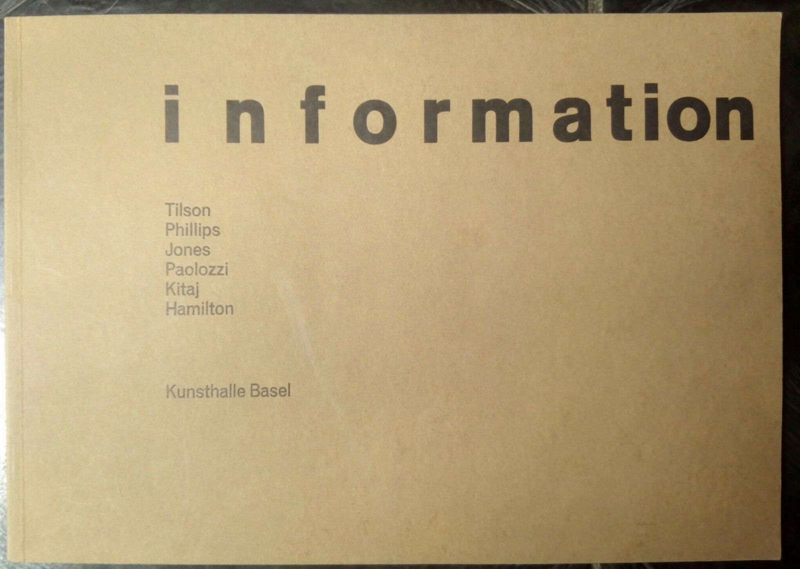 Catalogo " information " Kunsthalle Basel 1969