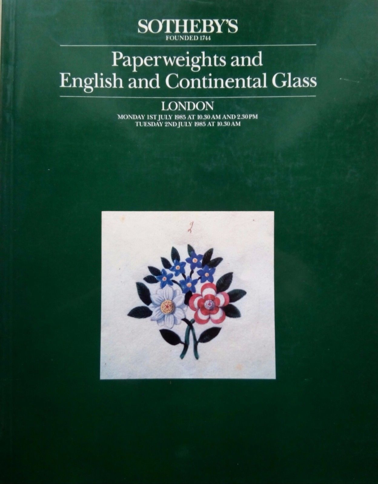Catalogo Sotheby's Paperkeights glass London 1985