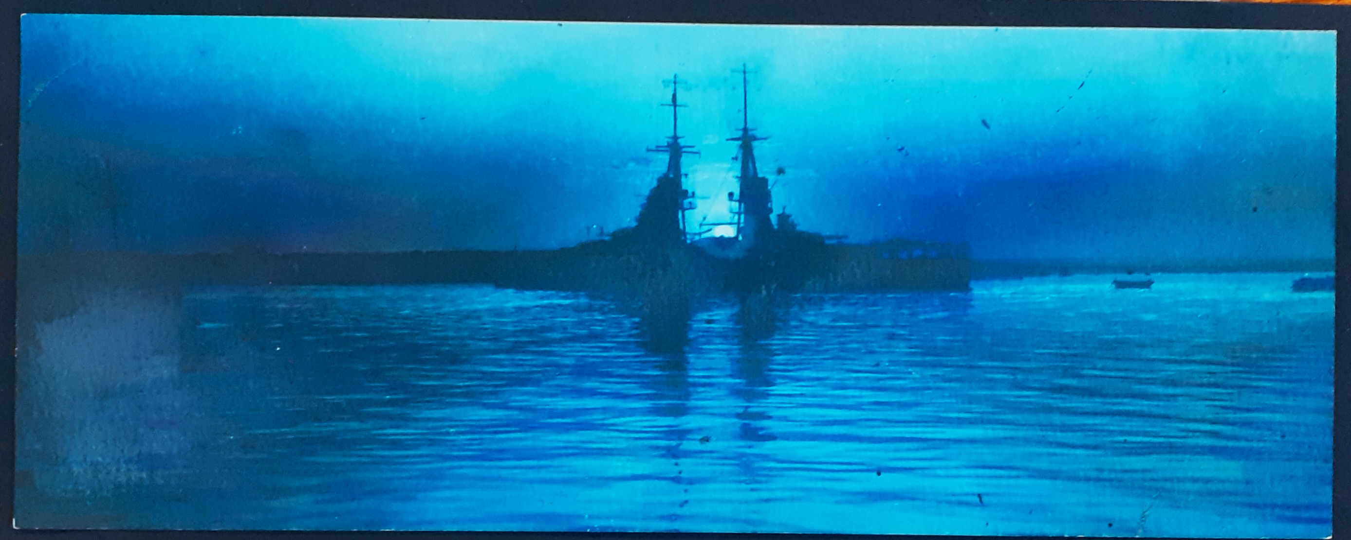 Cianotipia originale "R.N. Conte di Cavour" 1915 circa