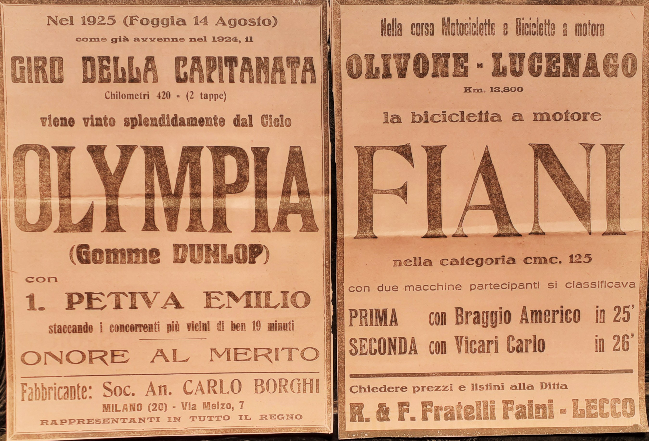 Cilismo e motociclismo due ritagli de La Gazzetta dello Sport …