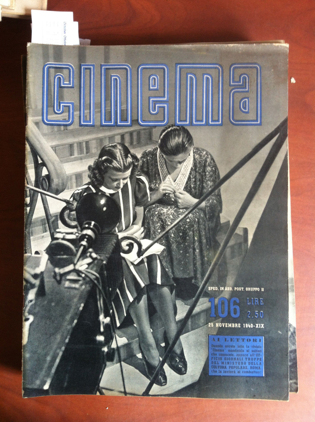 CINEMA n^ 106 - 25 Novembre 1940 Cover: Lia Marini …