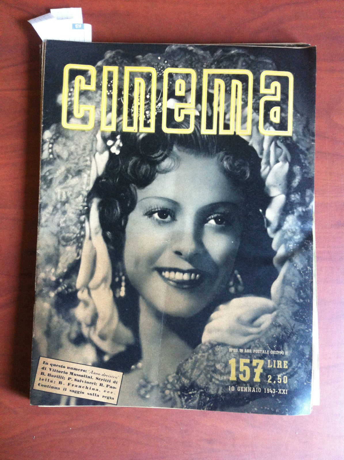CINEMA n^ 157 - 10 Gennaio 1943 Cover: Maria Cebotari …