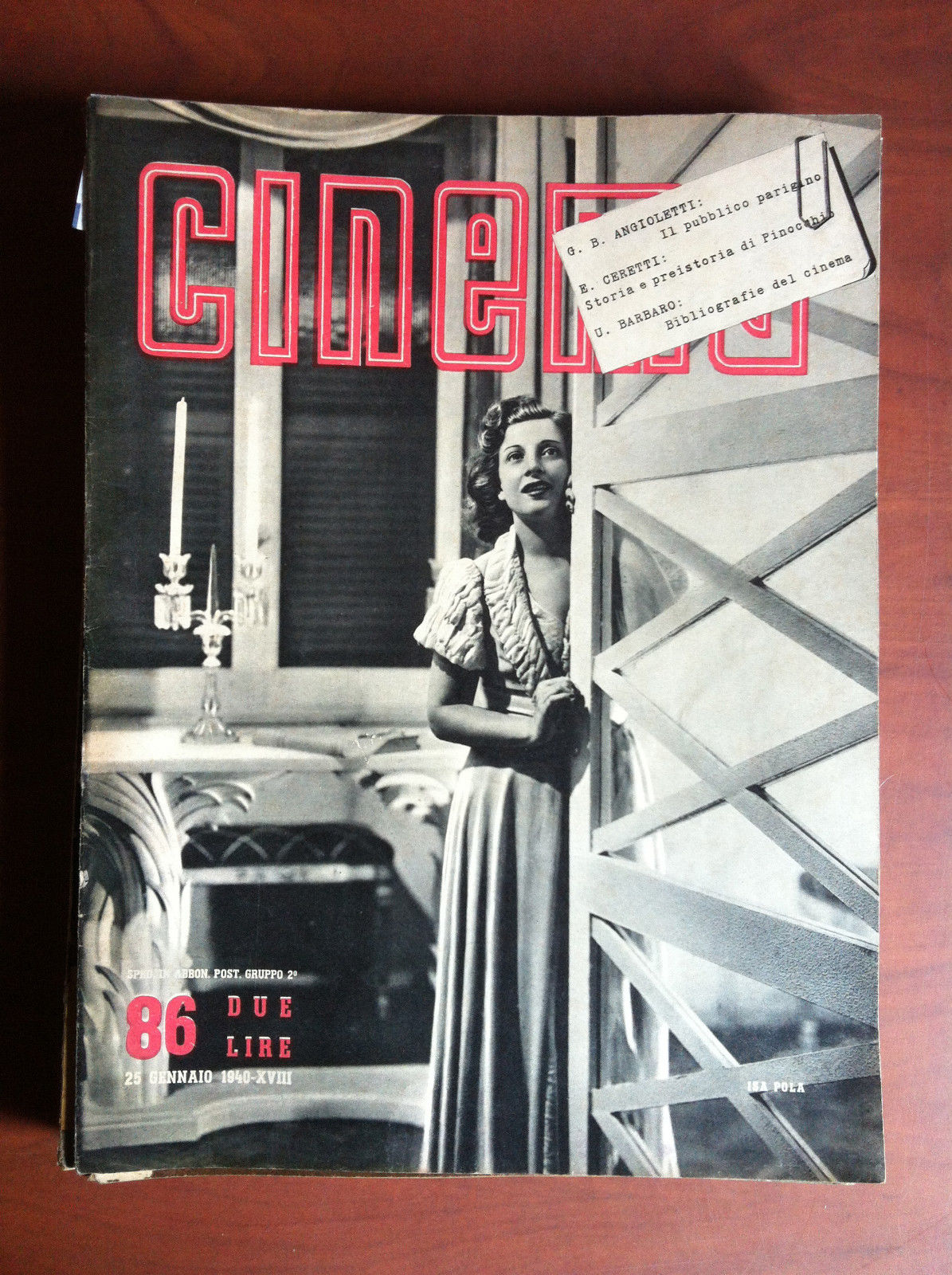 CINEMA n^ 86 Gennaio 1940 Cover: Isa Pola - E12368