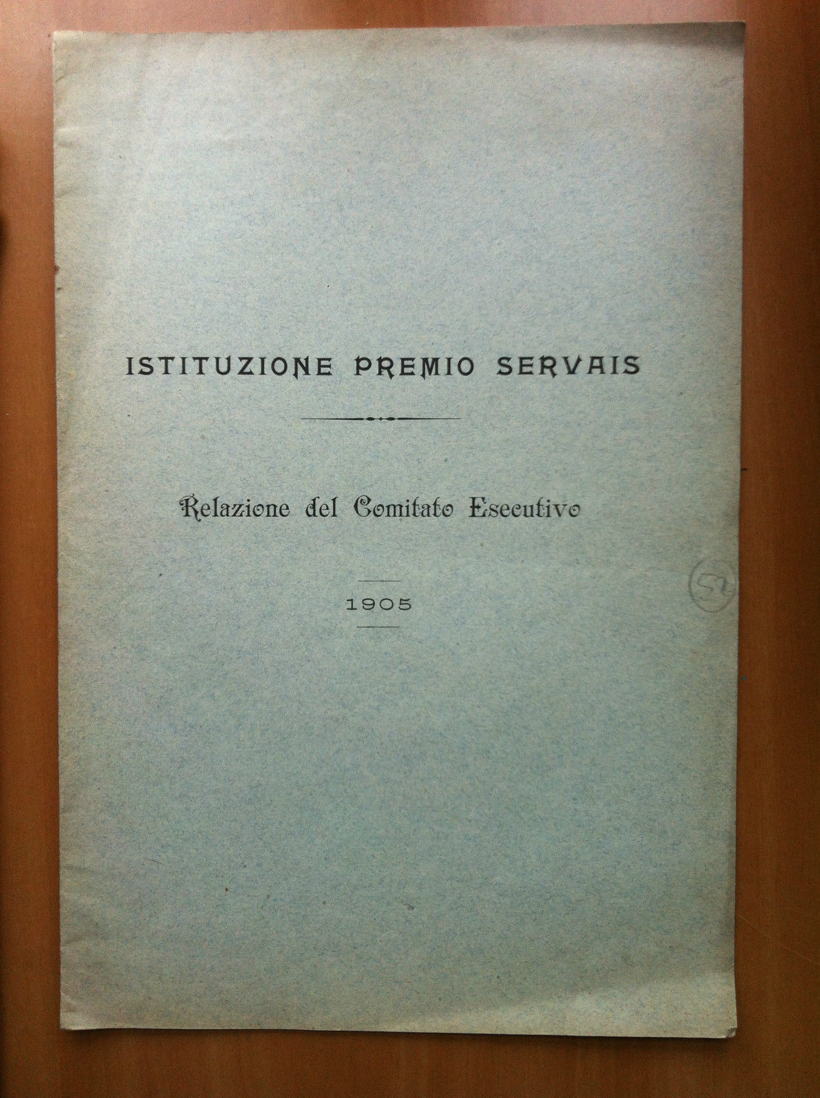 Città di Torino Istituzione Premio Servais Relaz. Comitato Esecutivo 1905 …