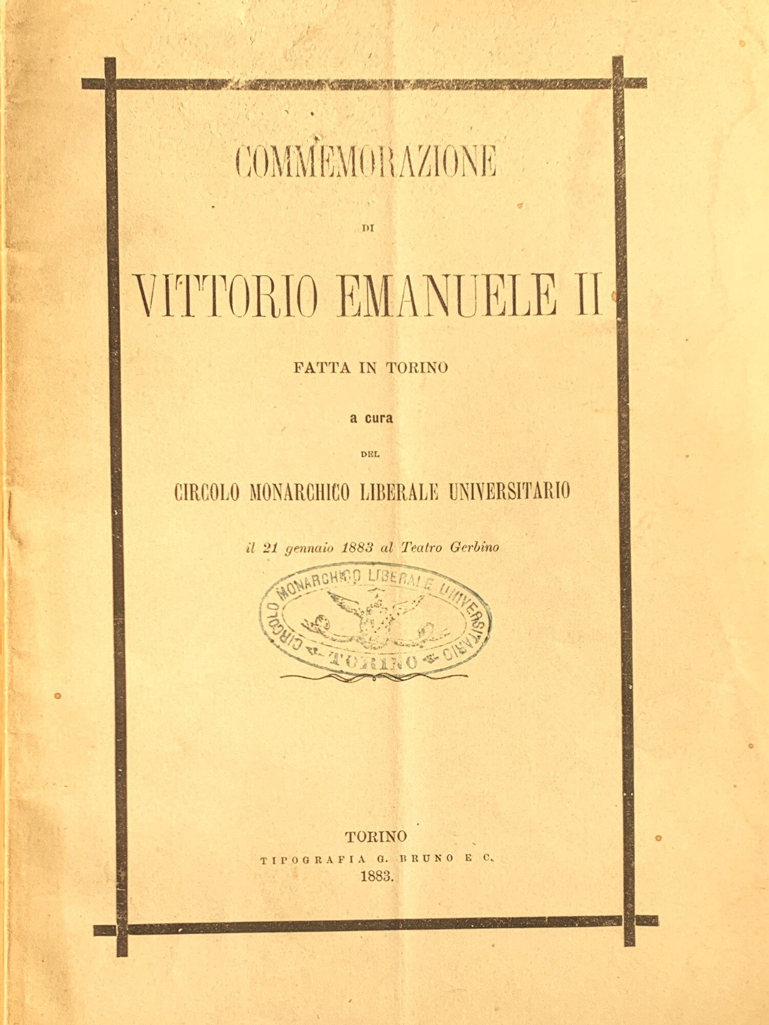 Commemorazione di Vittorio Emanuele II fatta in Torino a cura …