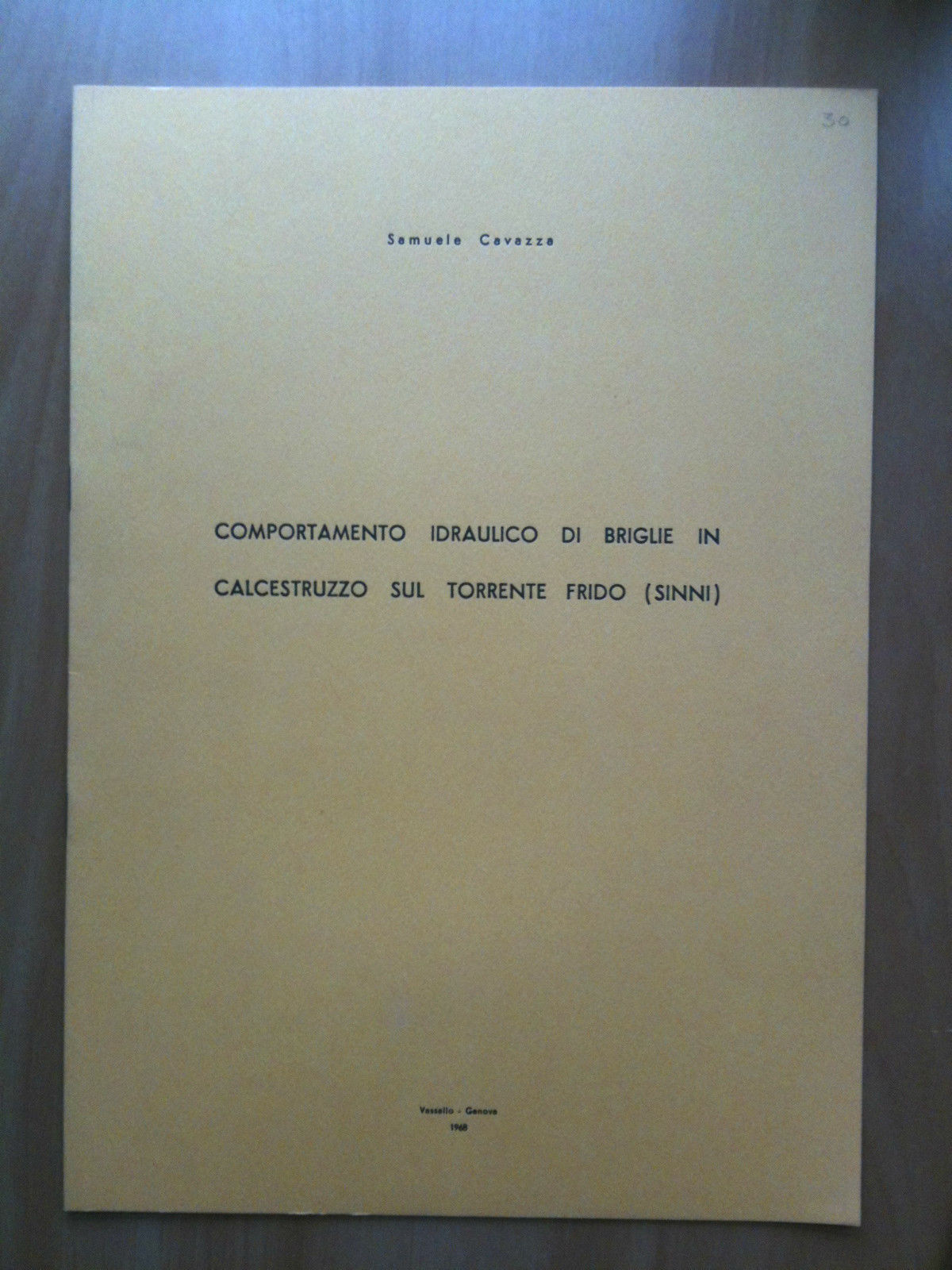 Comportamento idraulico briglie in calcestruzzo sul torrente Frido (Sinni) 1968