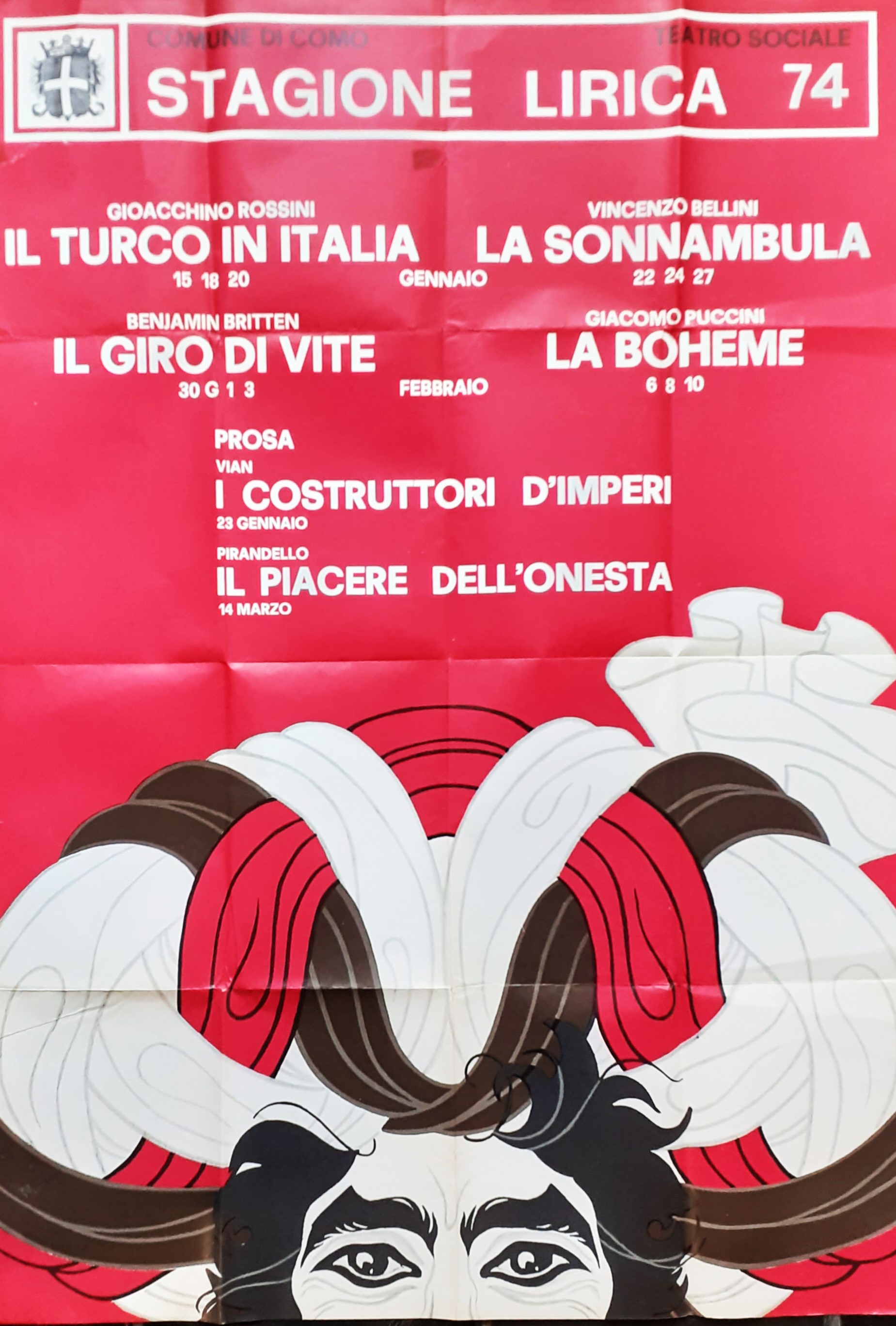 Comune di Como Poster Stagione lirica 1974