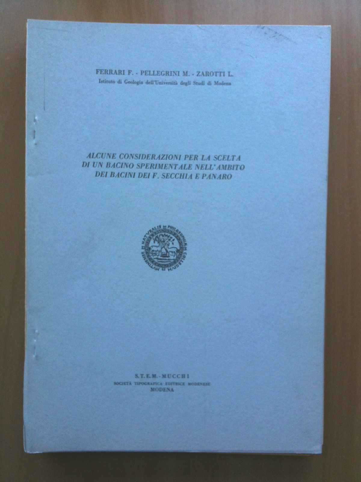 Considerazioni per scelta bacino sperimentale ambito bacini F. Secchia e …