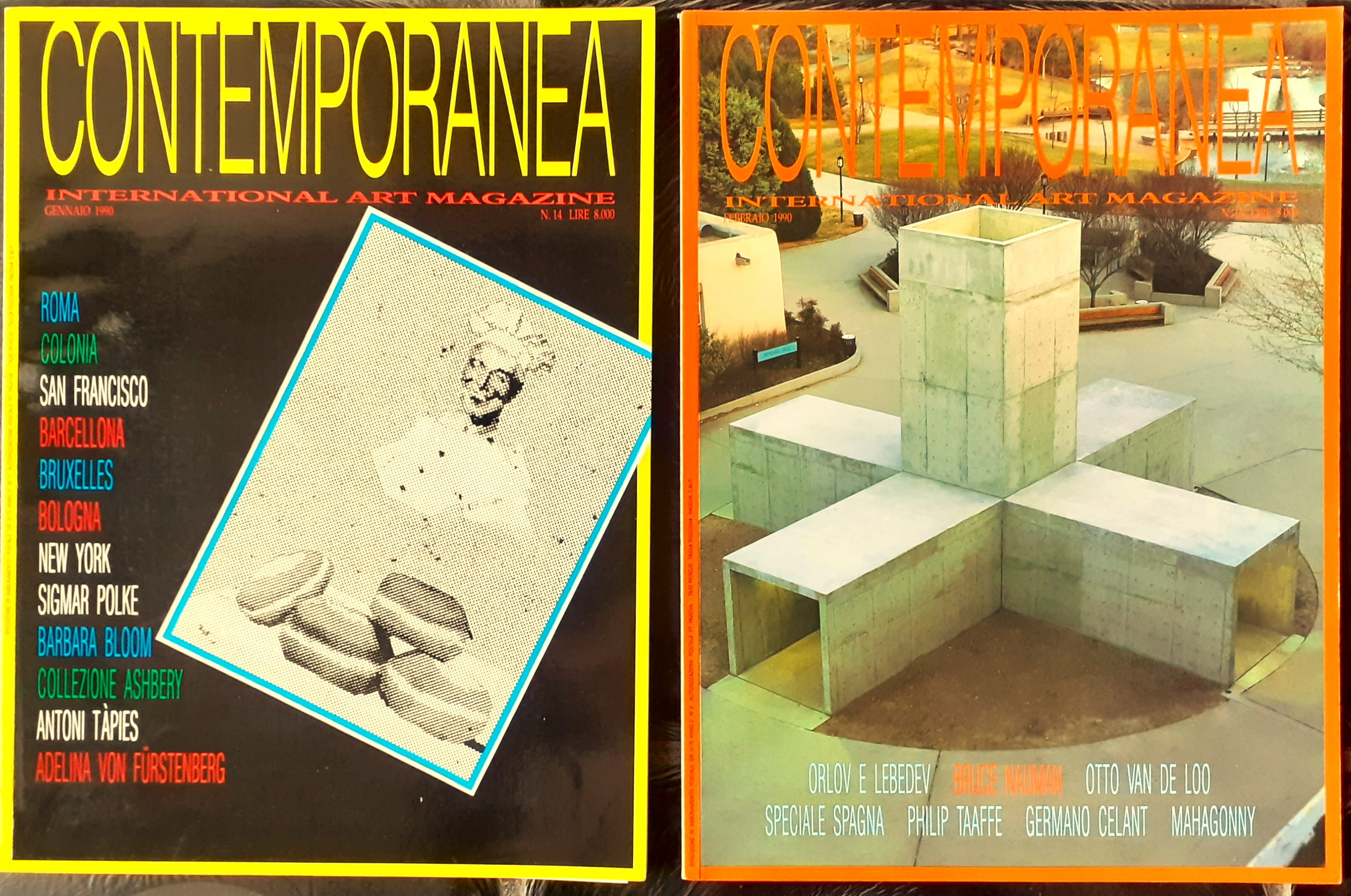 CONTEMPORANEA Art Magazine due numeri gennaio e febbraio 1990