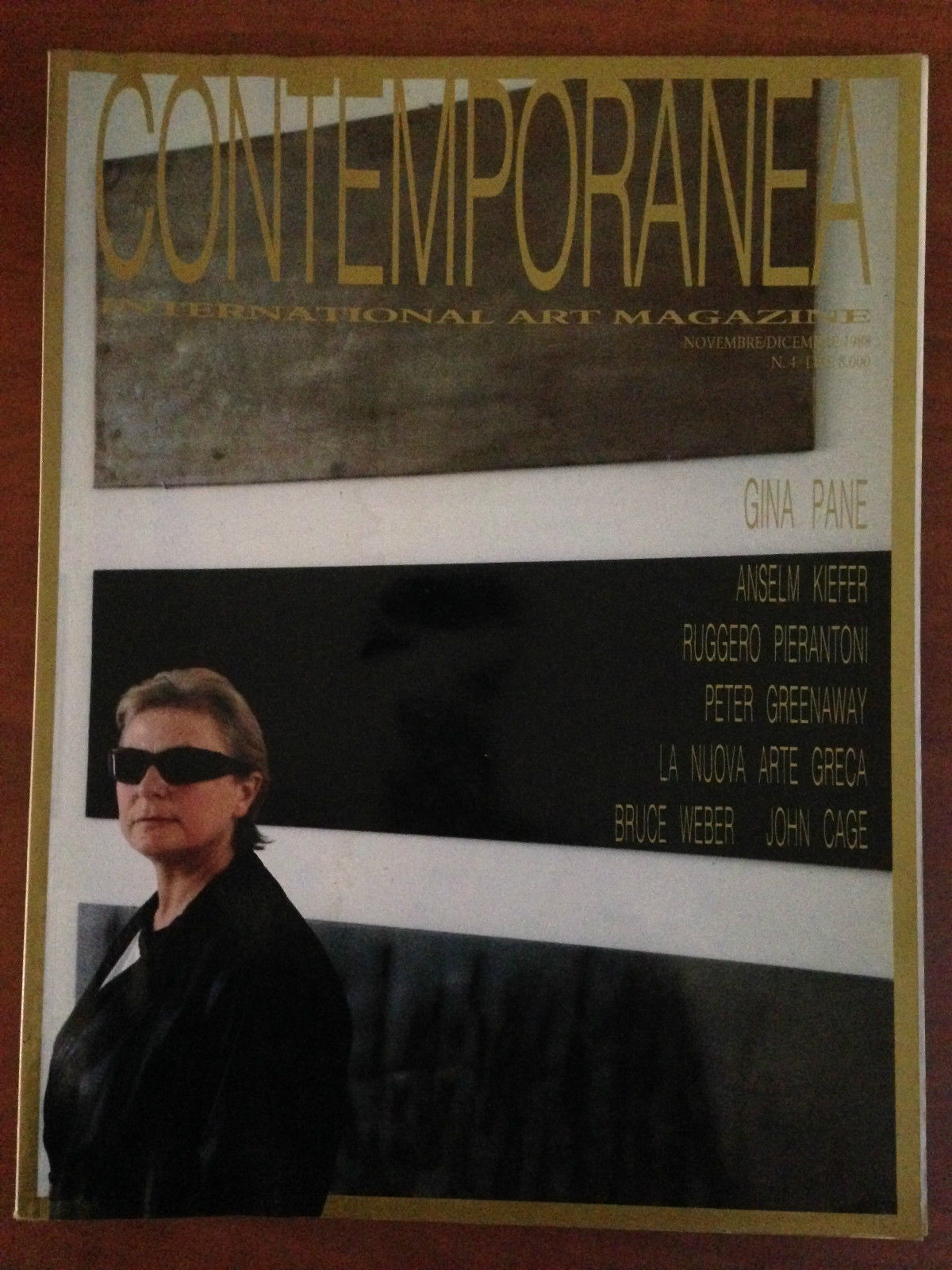 Contemporanea n^ 4 Novembre/Dicembre 1988 - Cover: Gina Pane - …