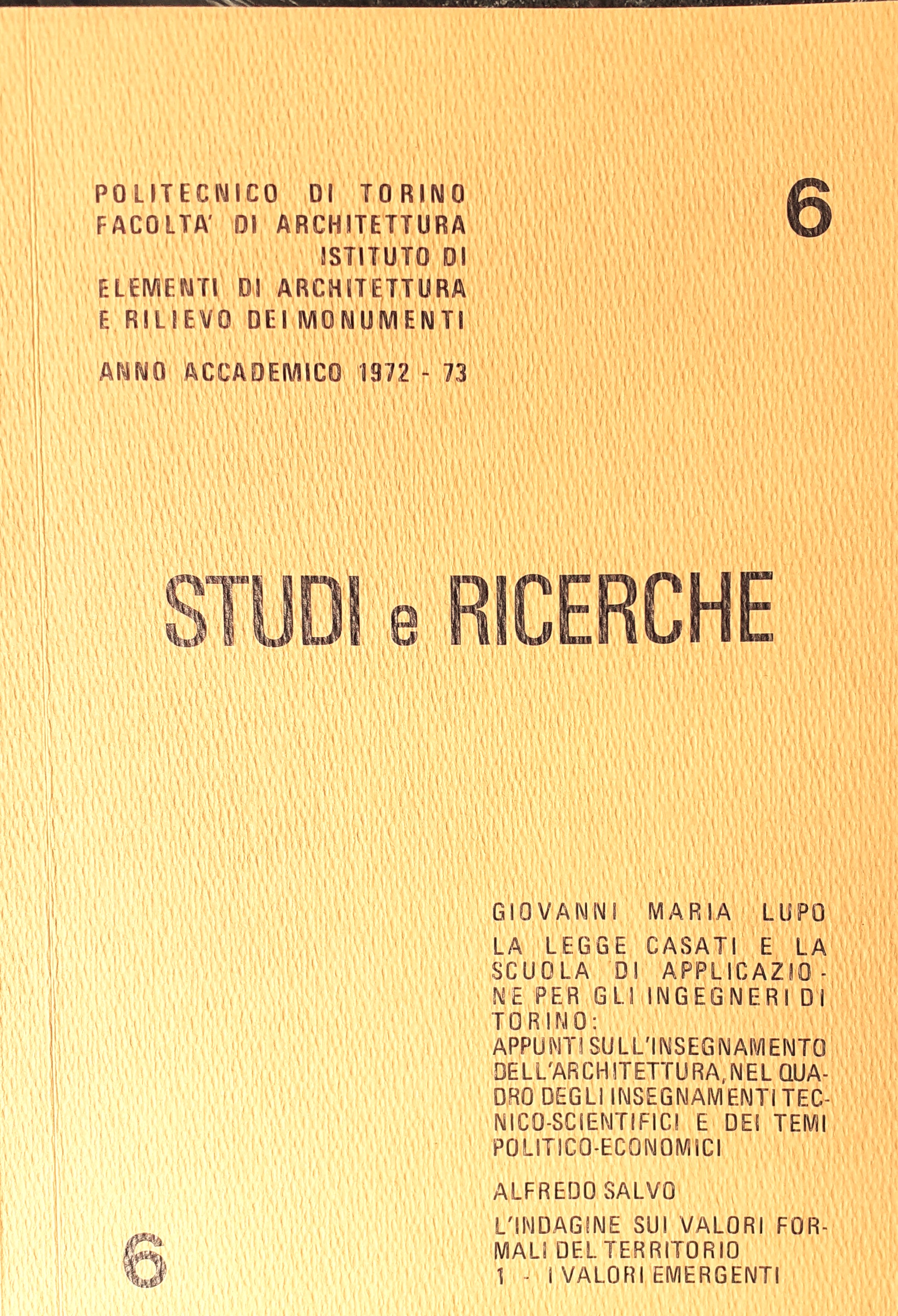 Studi e Ricerche 6 Politecnico di Torino 1972