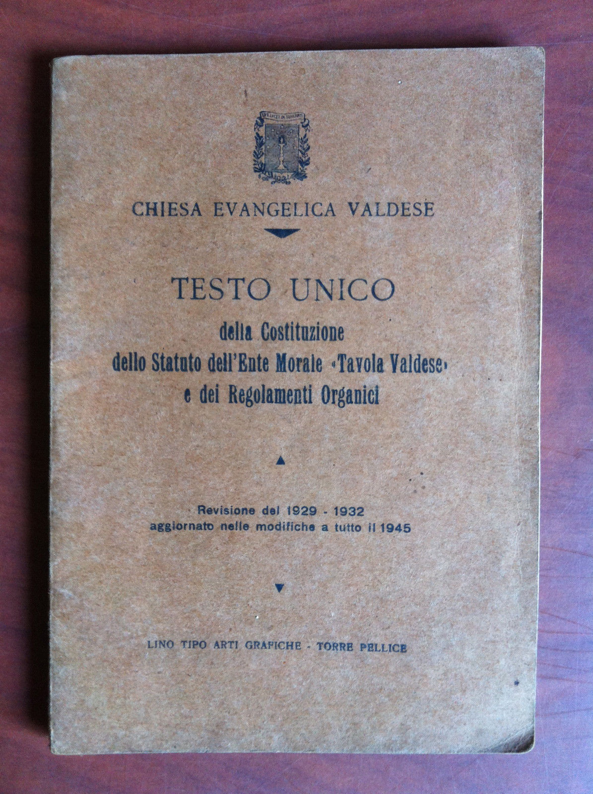 Costituzione Statuto Ente Morale Tavola Vadese Regolamenti Organici 1945 E11821
