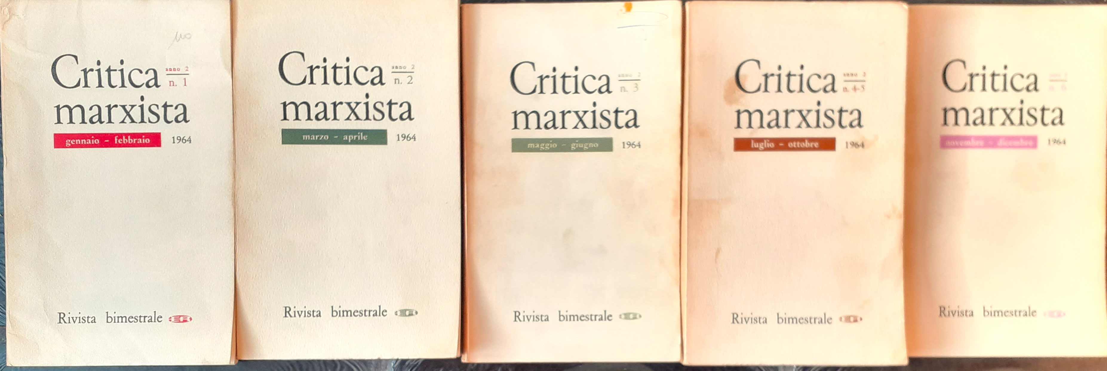 Critica marxista. Rivista bimestrale (Anno II, nn. 1-6, gennaio-dicembre 1964)