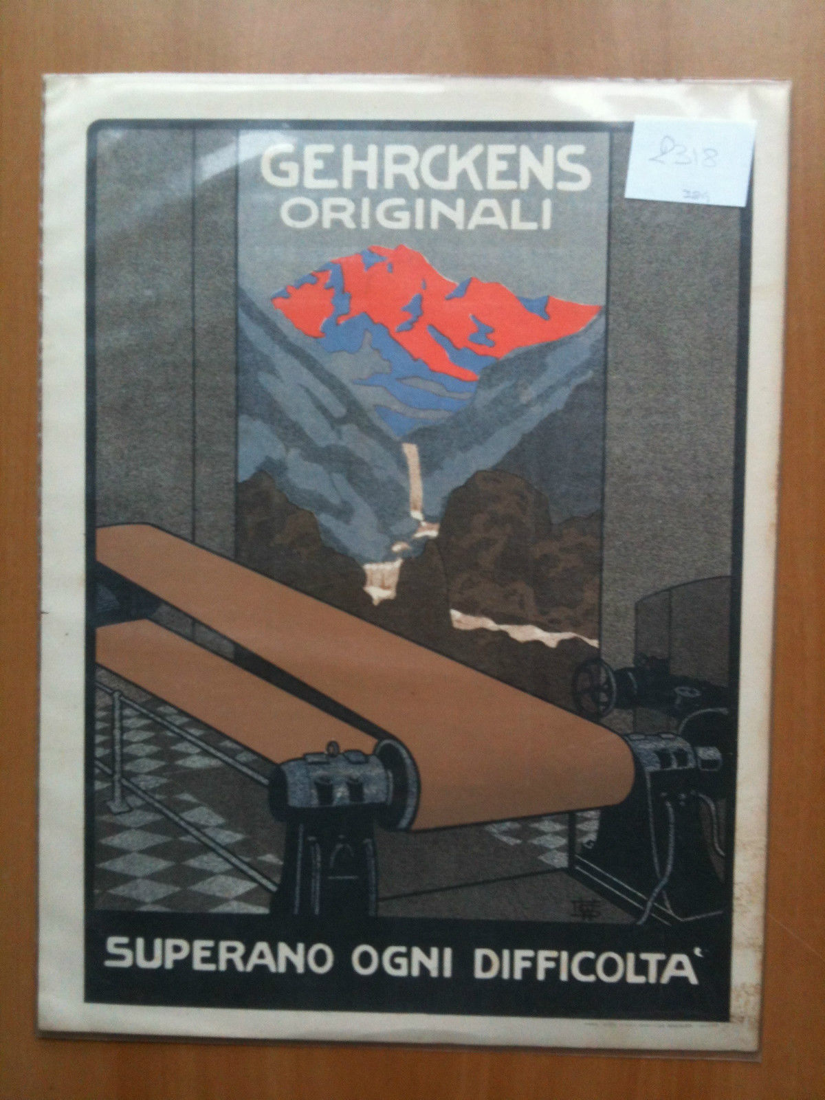 Cromolitografia Gehrckens cinghie originali Grand Prix Esposizione Torino 1911
