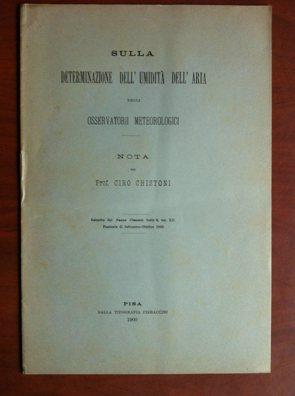 Determinazione umidità dell'aria negli osservatori metereologici 1900 - E7425