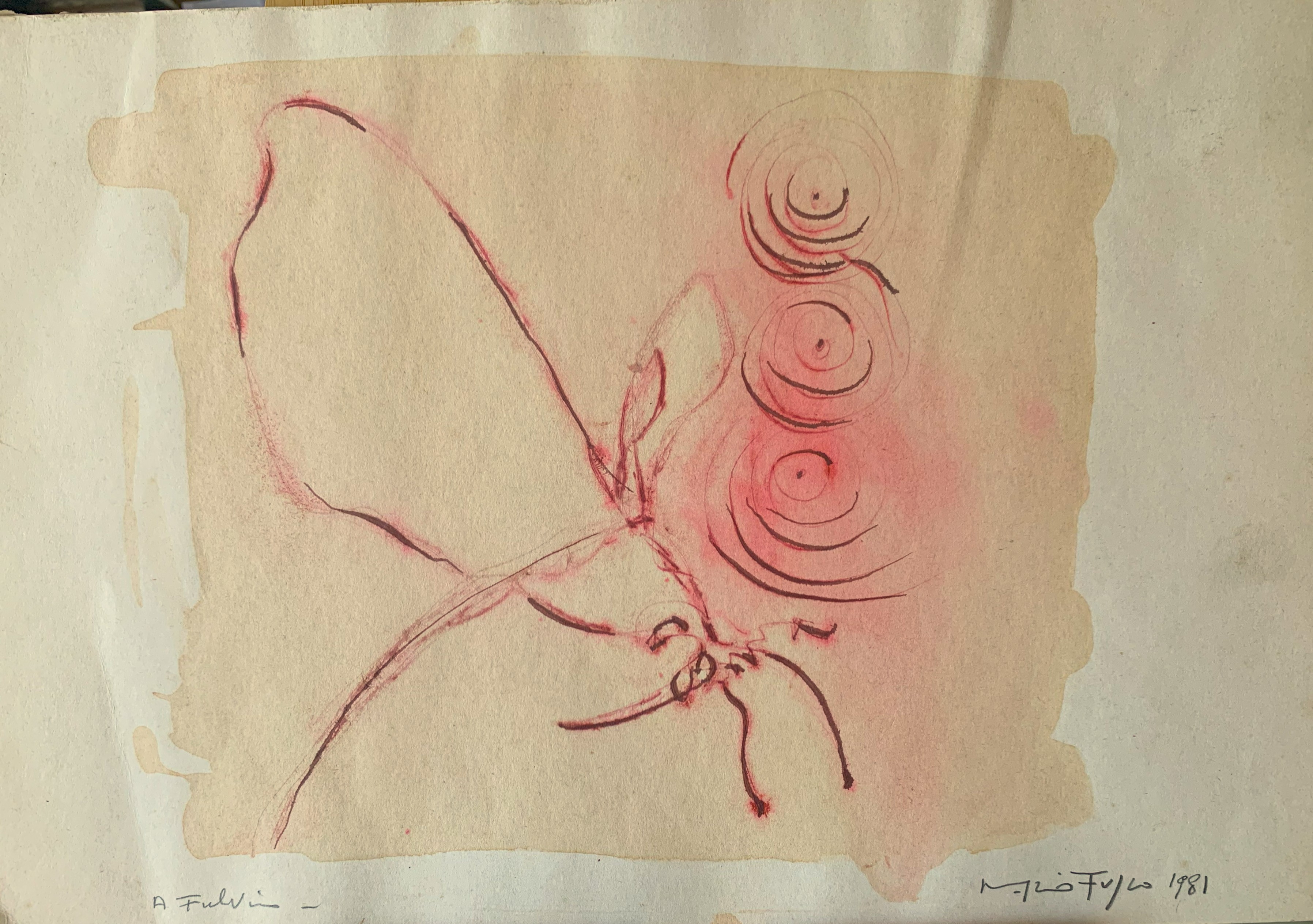 Disegno di Mario Fusco firmato e datato 1981