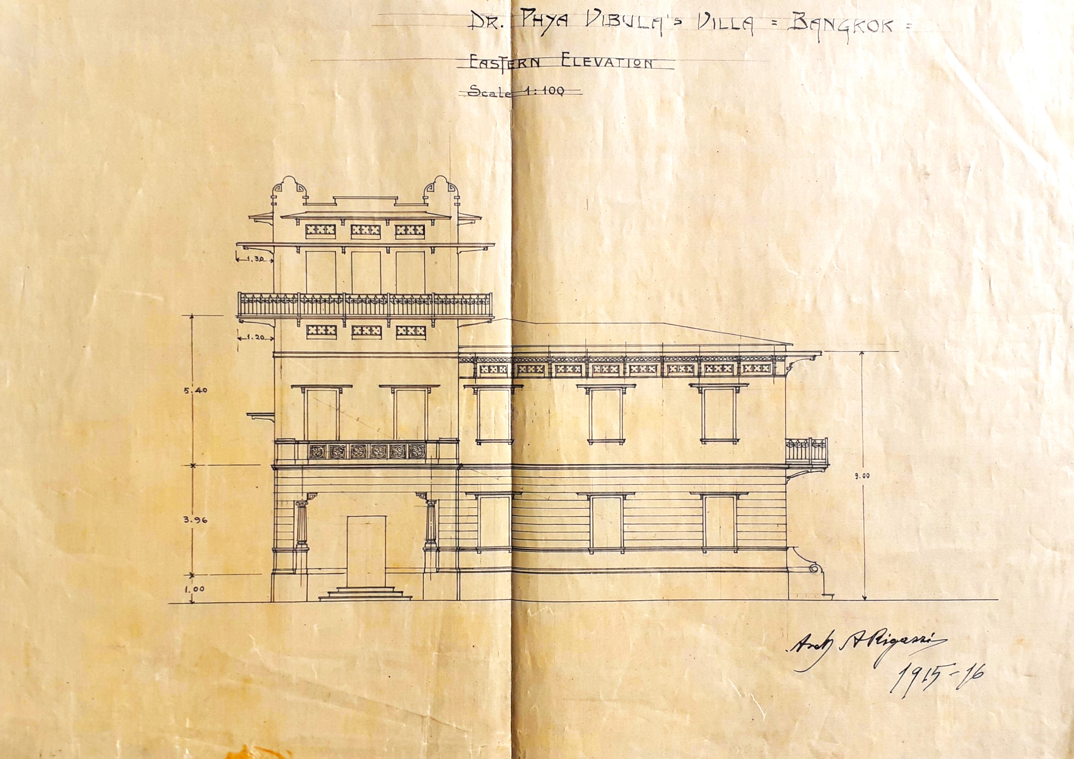 Disegno di Villa a Bangkok 1915/16