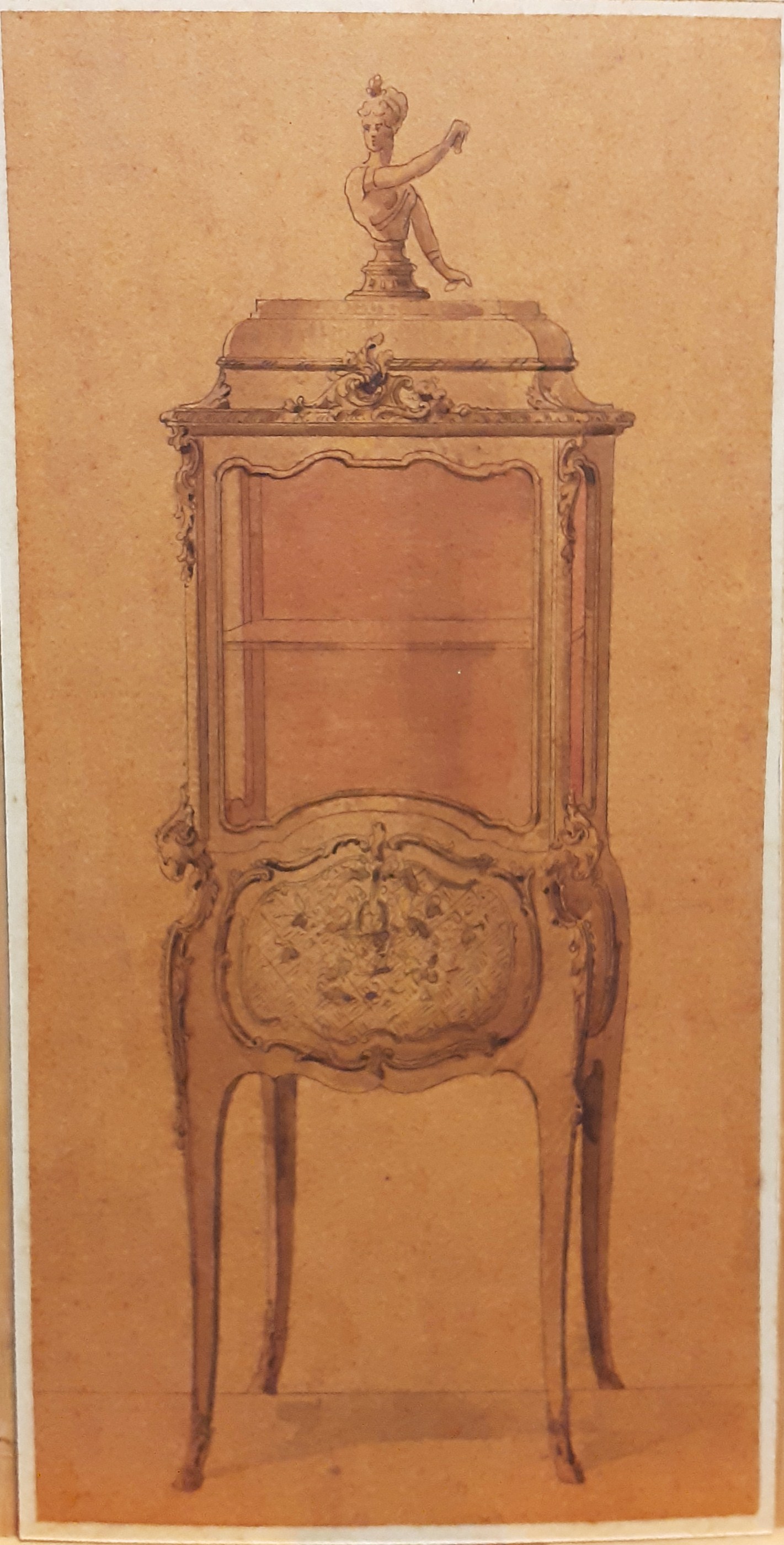 Disegno originale ebanisteria Torinese 1890 circa