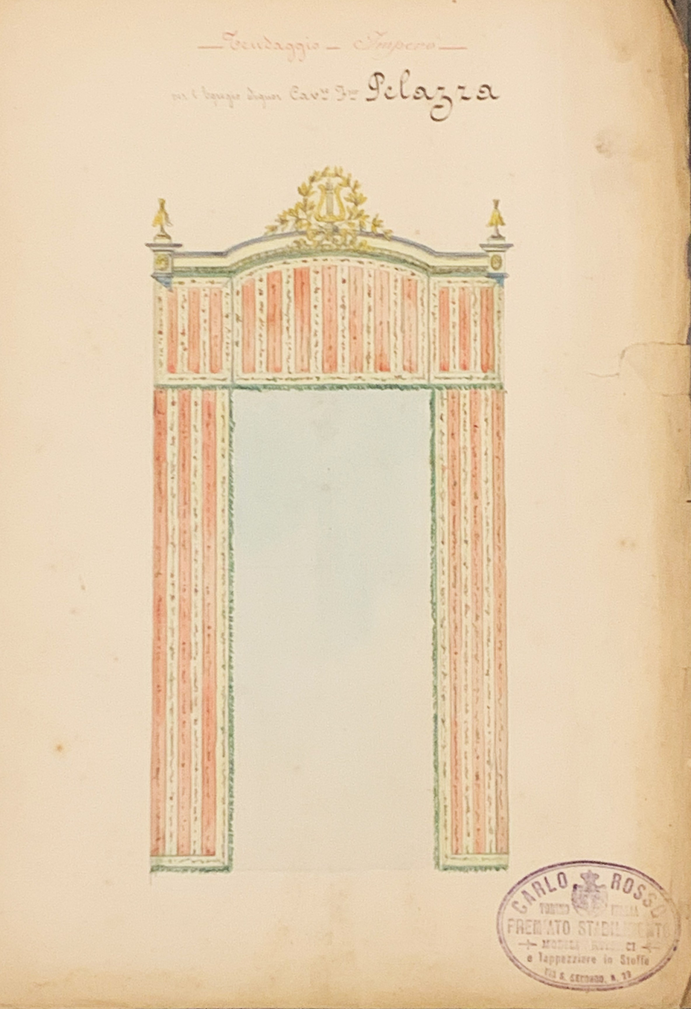 DISEGNO originale Tendaggio Impero