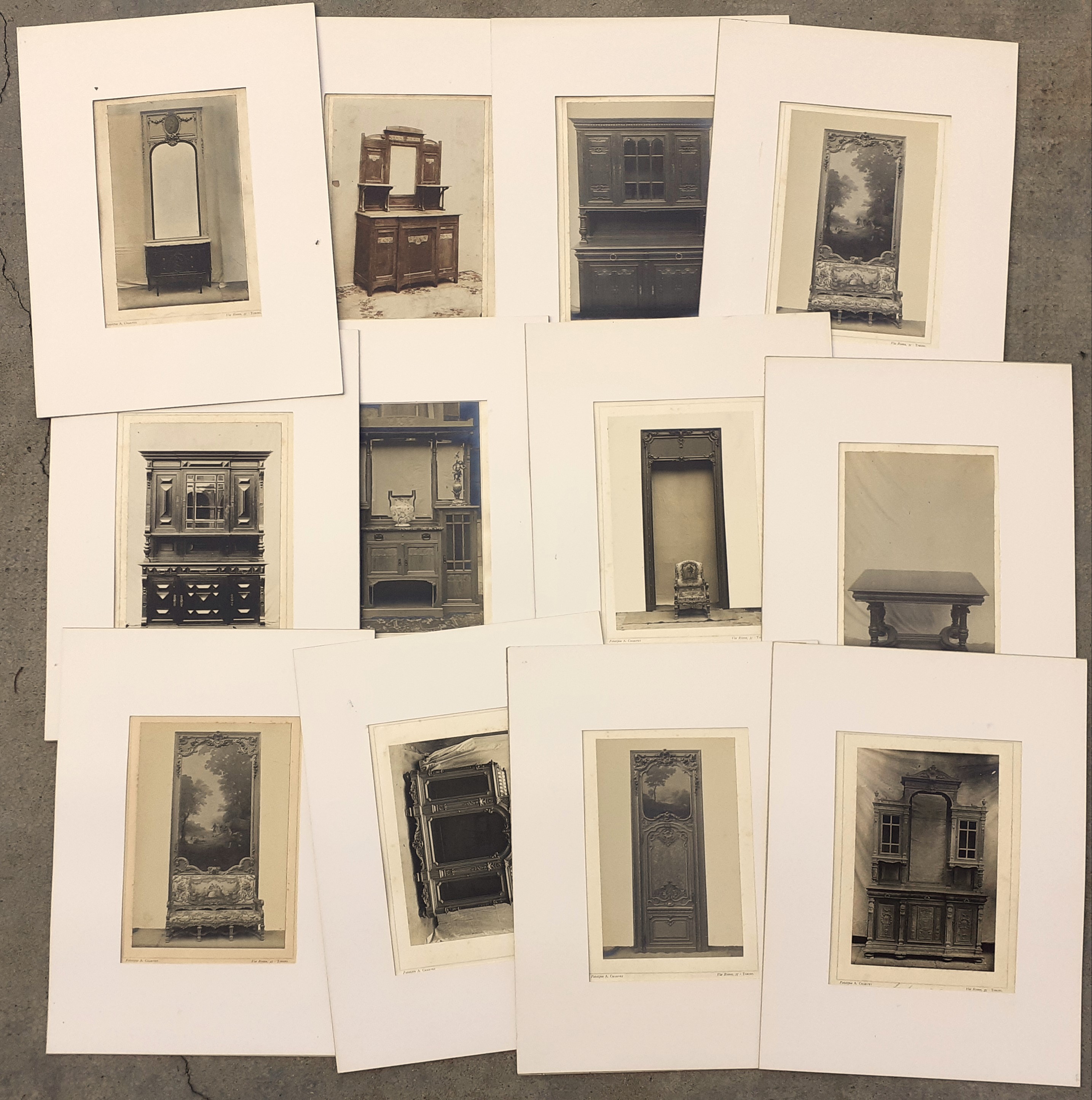 Dodici fotografie originali Campionario Mobili inizi '900