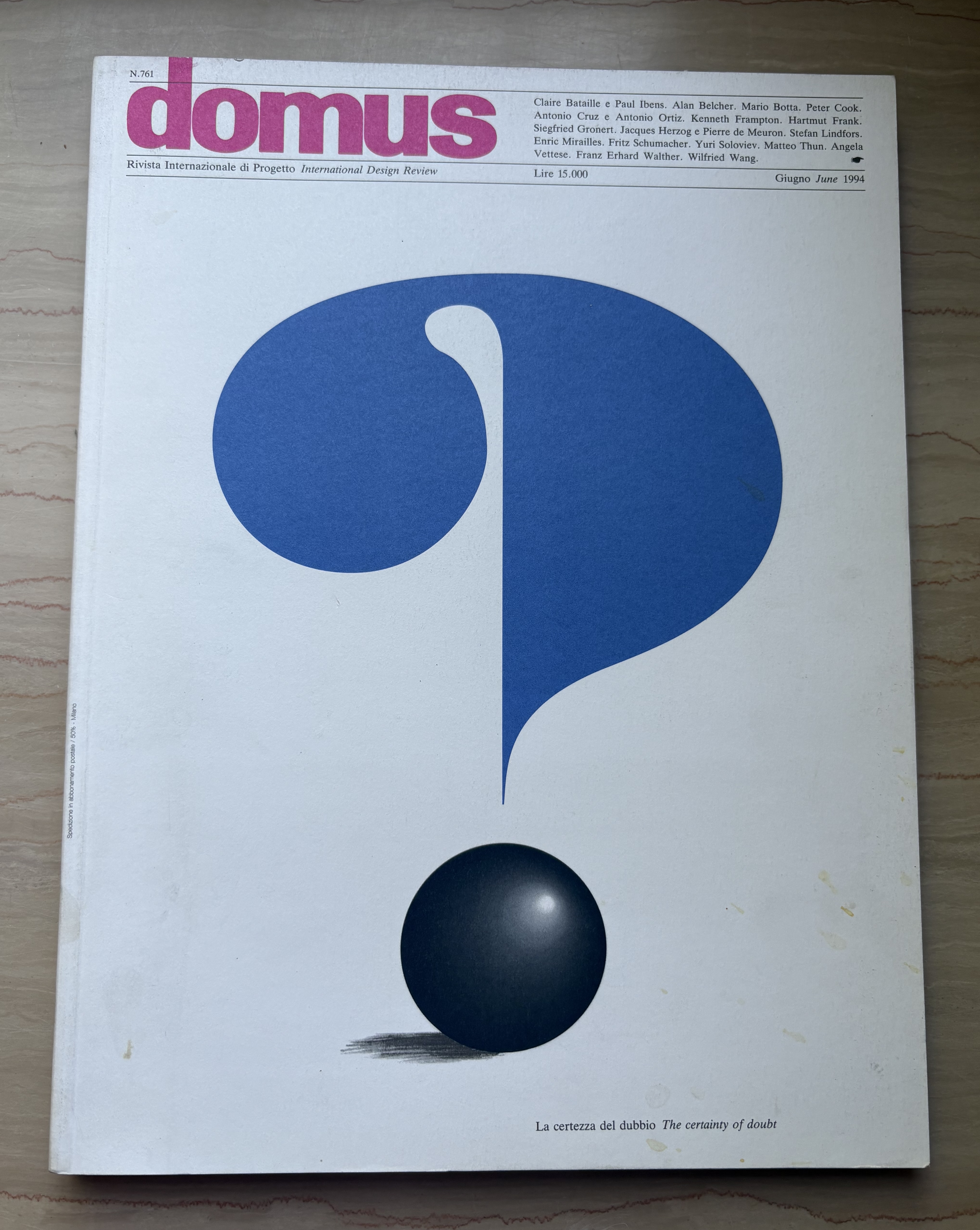 domus. Rivista Internazionale di Progetto / International Design Review Giugno …