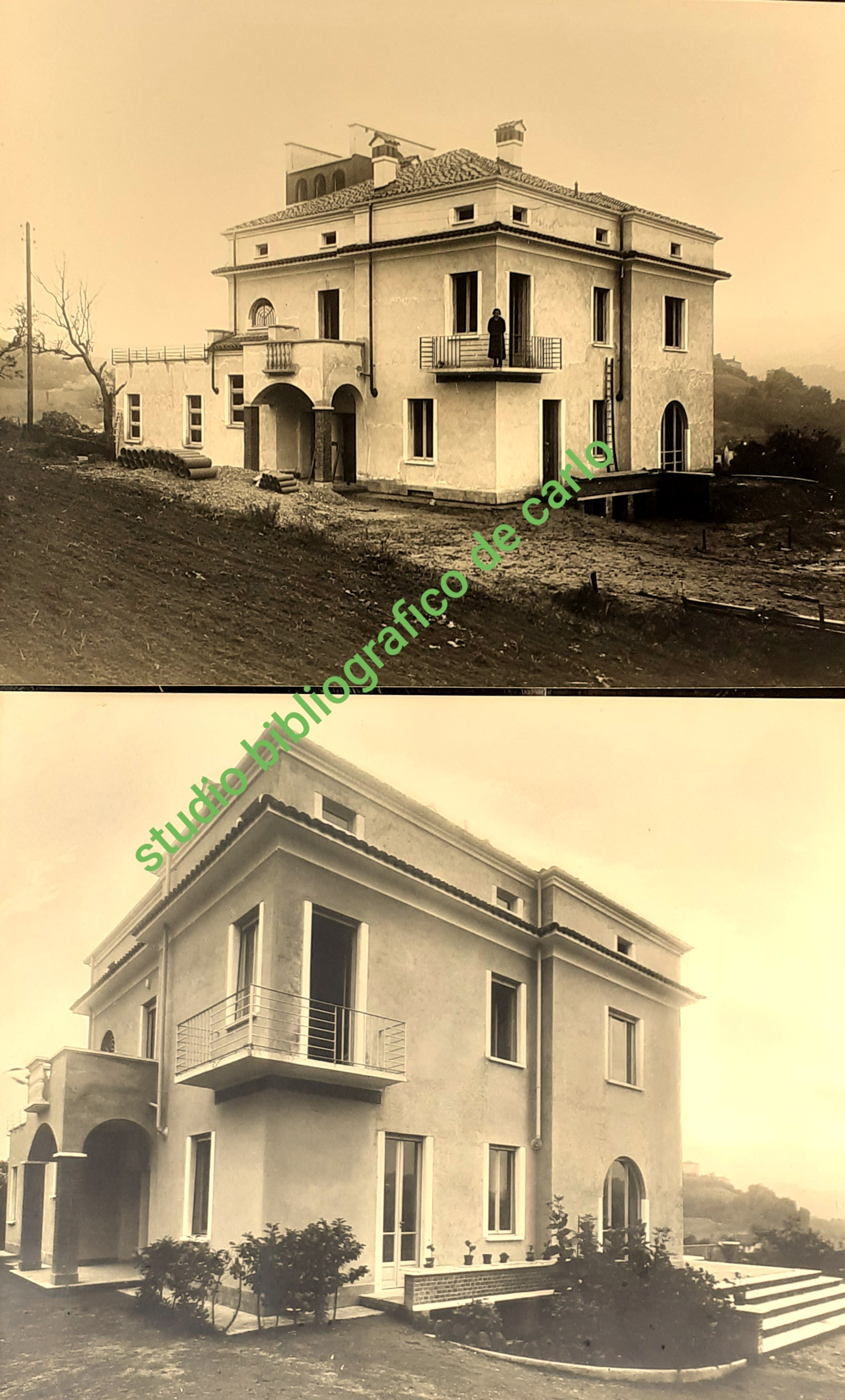 Due grandi fotografie "Casa Benevenuta Rivara Canavese" anni '30 ca.