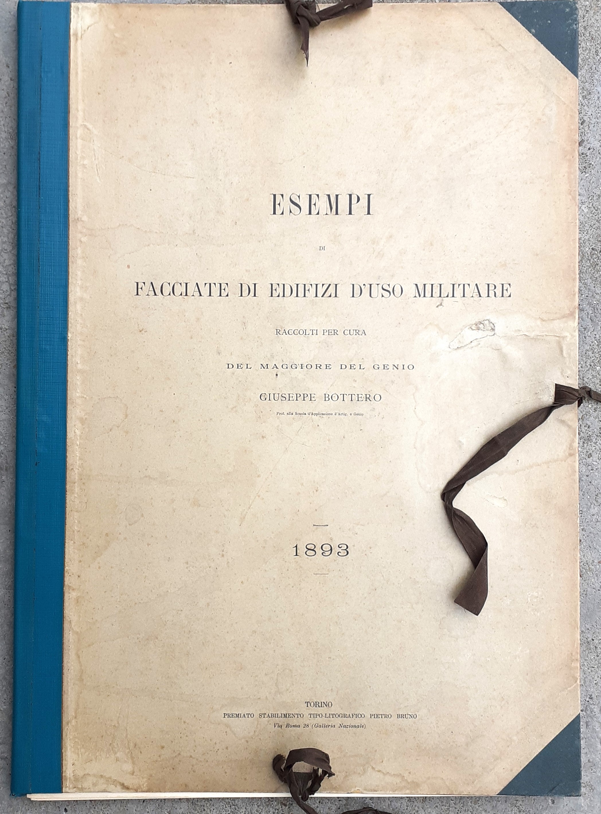 Esempi di facciate di edifizi d'uso militare Torino 1893