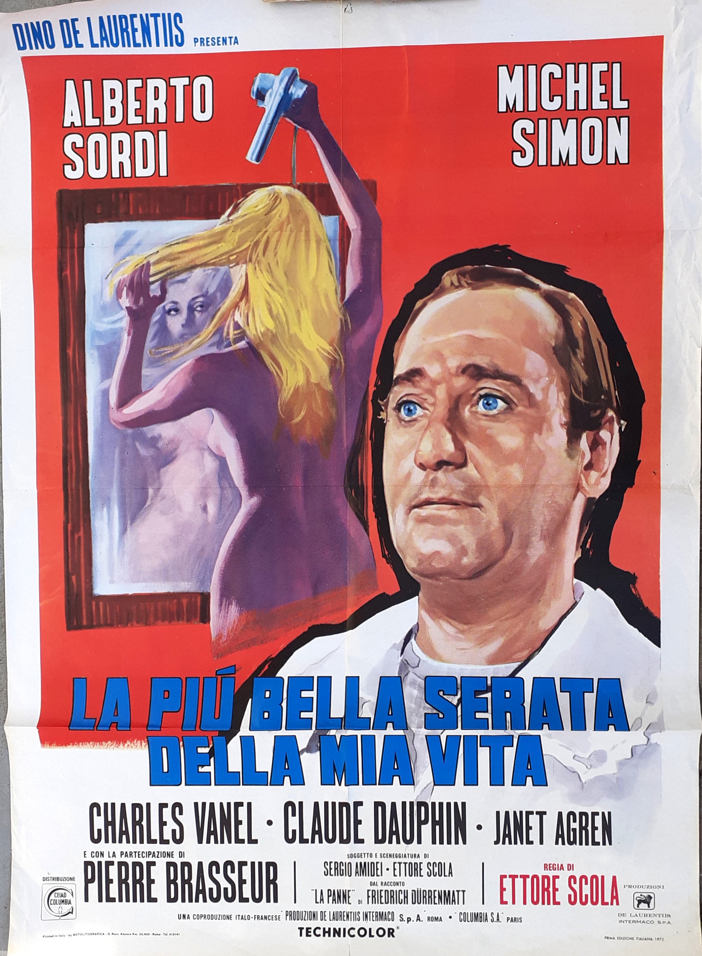 Ettore Scola Manifesto Film " La più bella serata della …