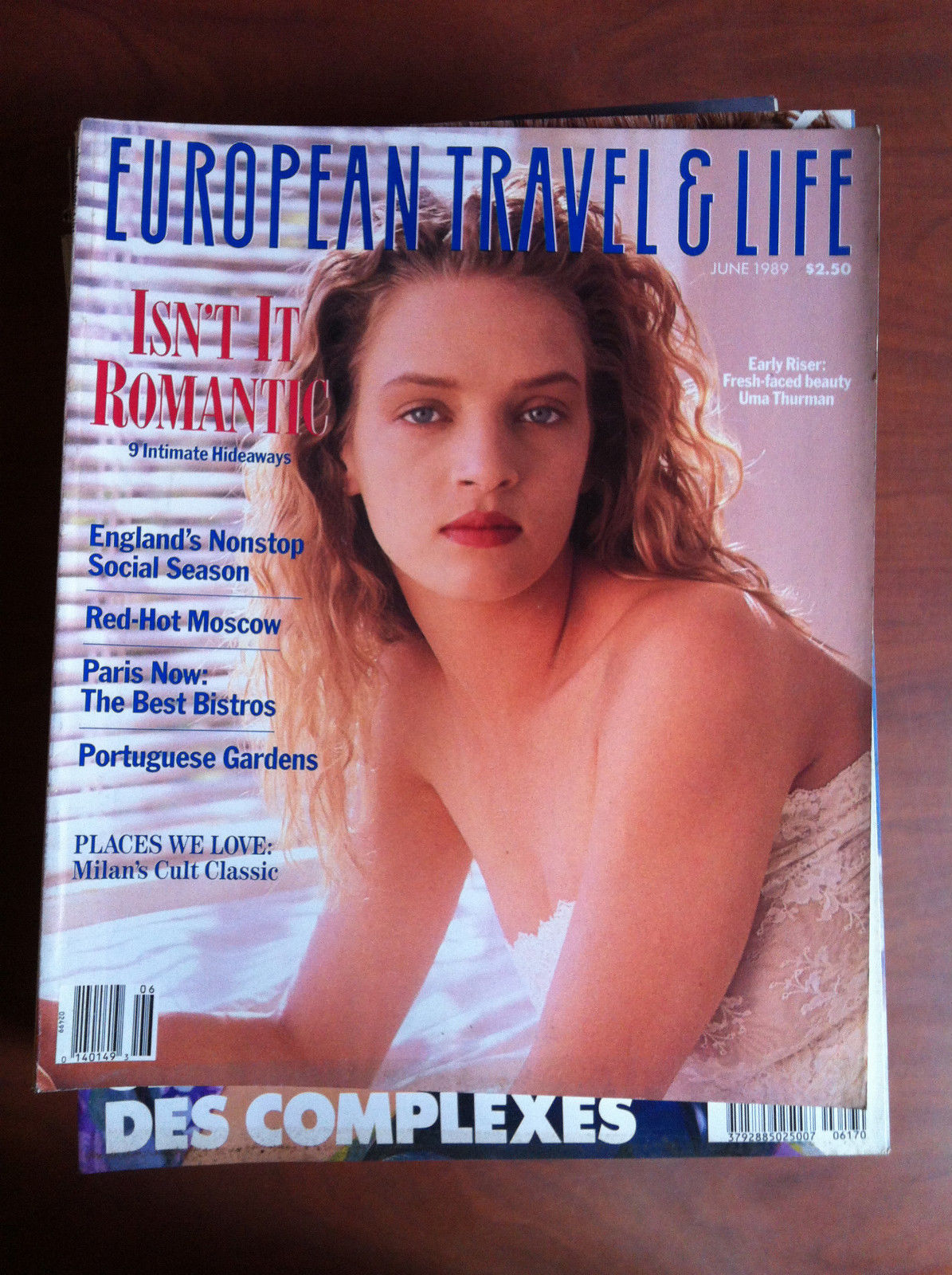 European Travel &amp; Life June 1989 Cover: Uma Thurman - …