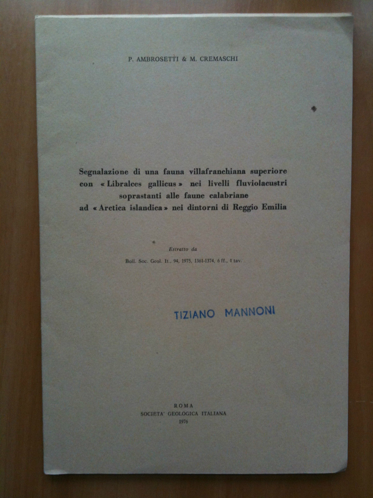 Fauna Libralces gallicus ad Arctica islandica nei dintorni di Reggio …