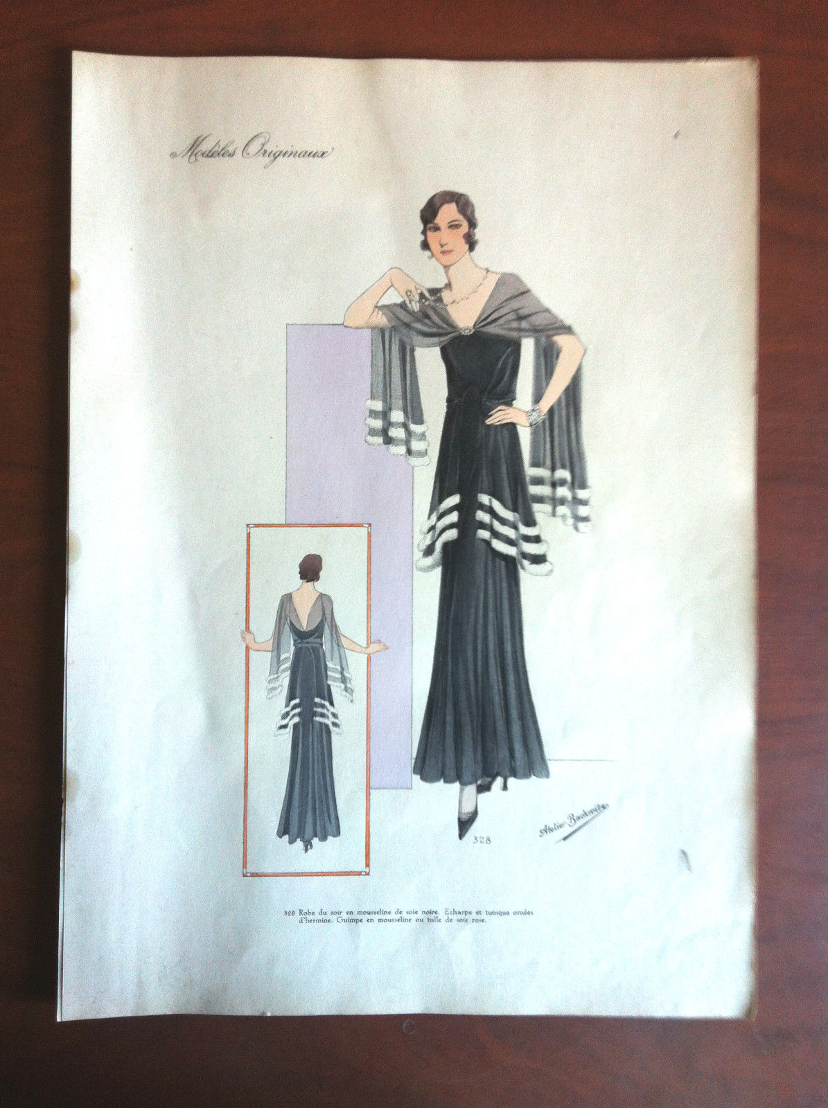 Figurino Atelier Bachroitz Paris originale 1931 - E11724