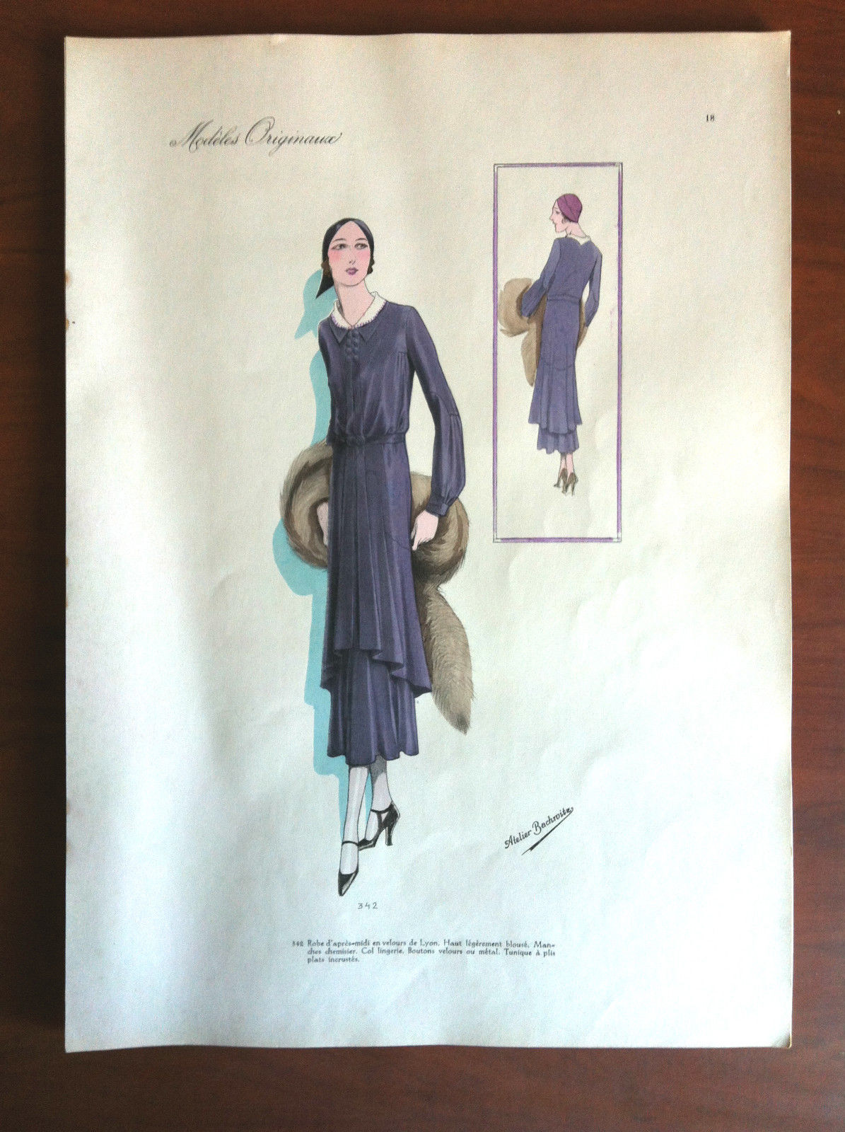 Figurino Atelier Bachroitz Paris originale 1931 - E7528