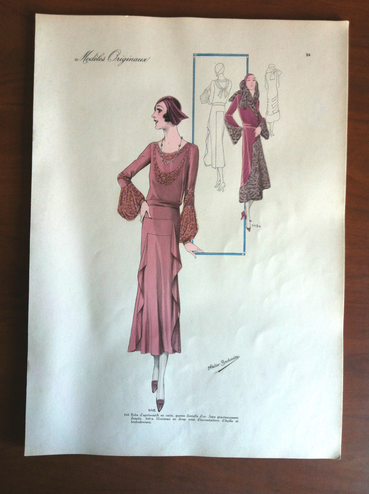 Figurino Atelier Bachroitz Paris originale 1931 - E7534