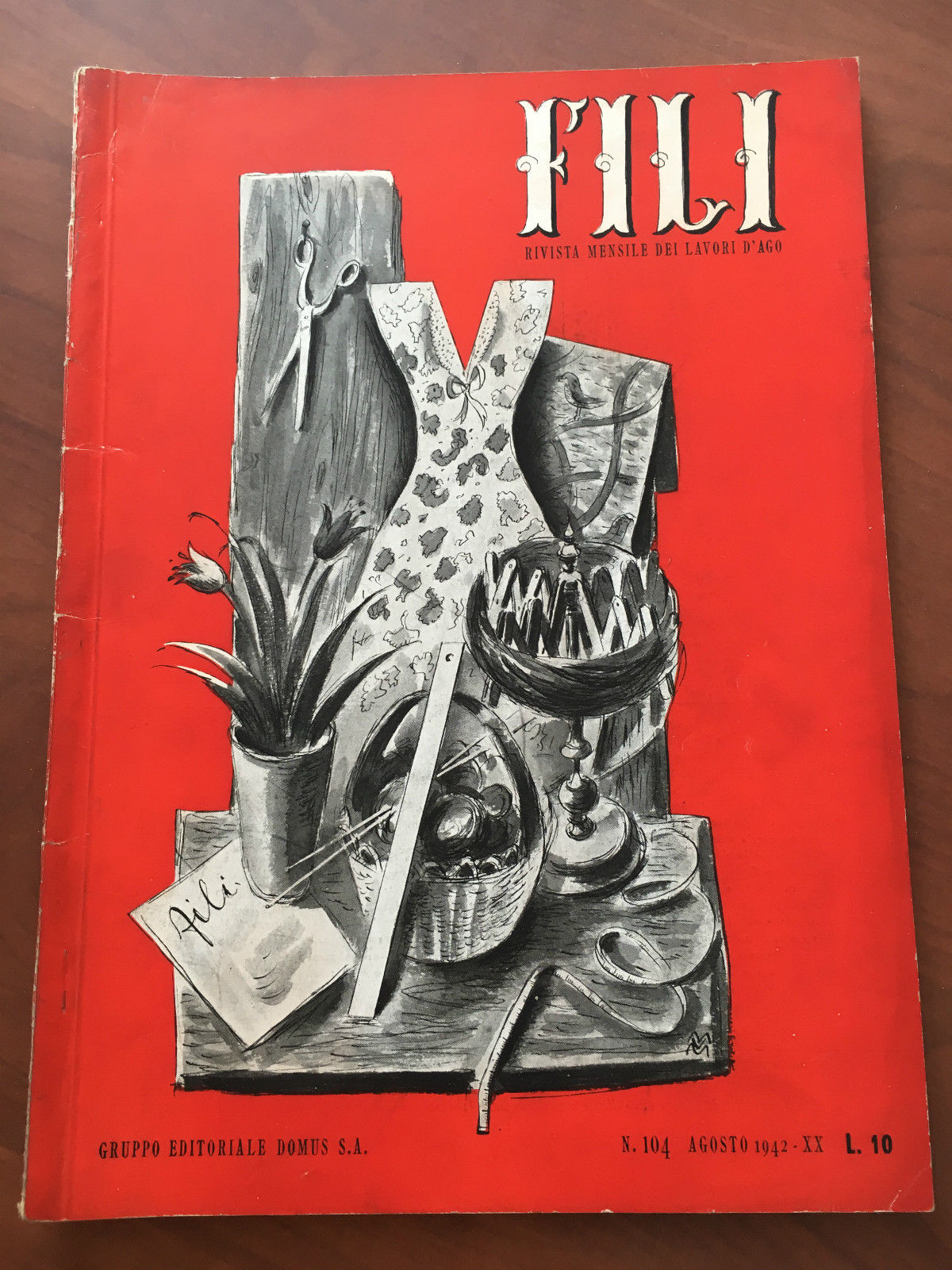 Fili rivista mensile dei lavori d'ago n^ 104 Agosto 1942 …