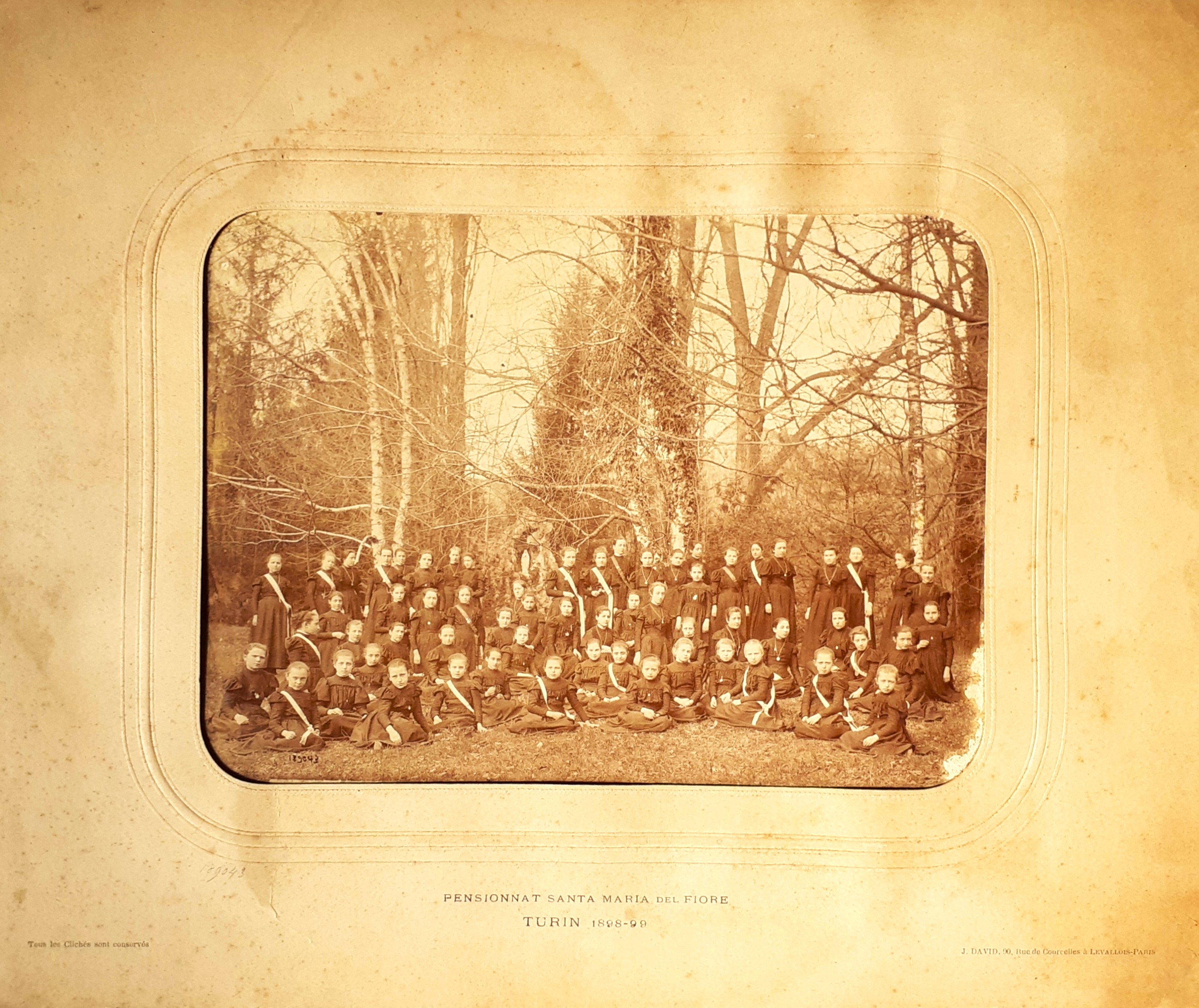 Foto Gruppo Pensionnat Santa Maria del Fiore Torino 1898-99