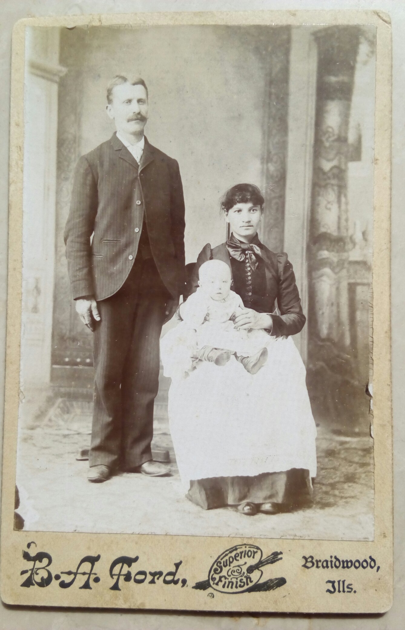 Fotografia all'albumina di B.A. Ford Braidwood Ills