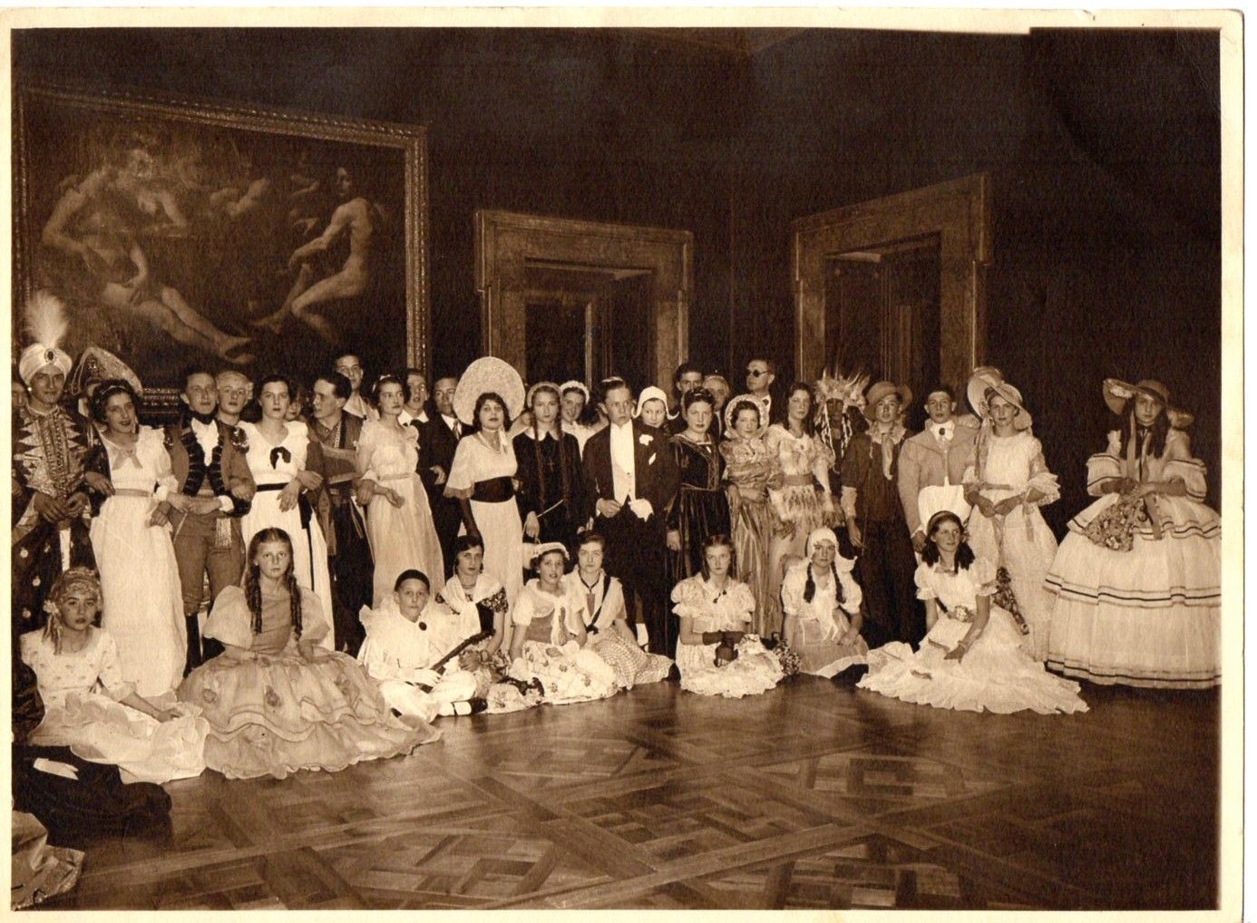 Fotografia originale anni '30 ballo in maschera Torino