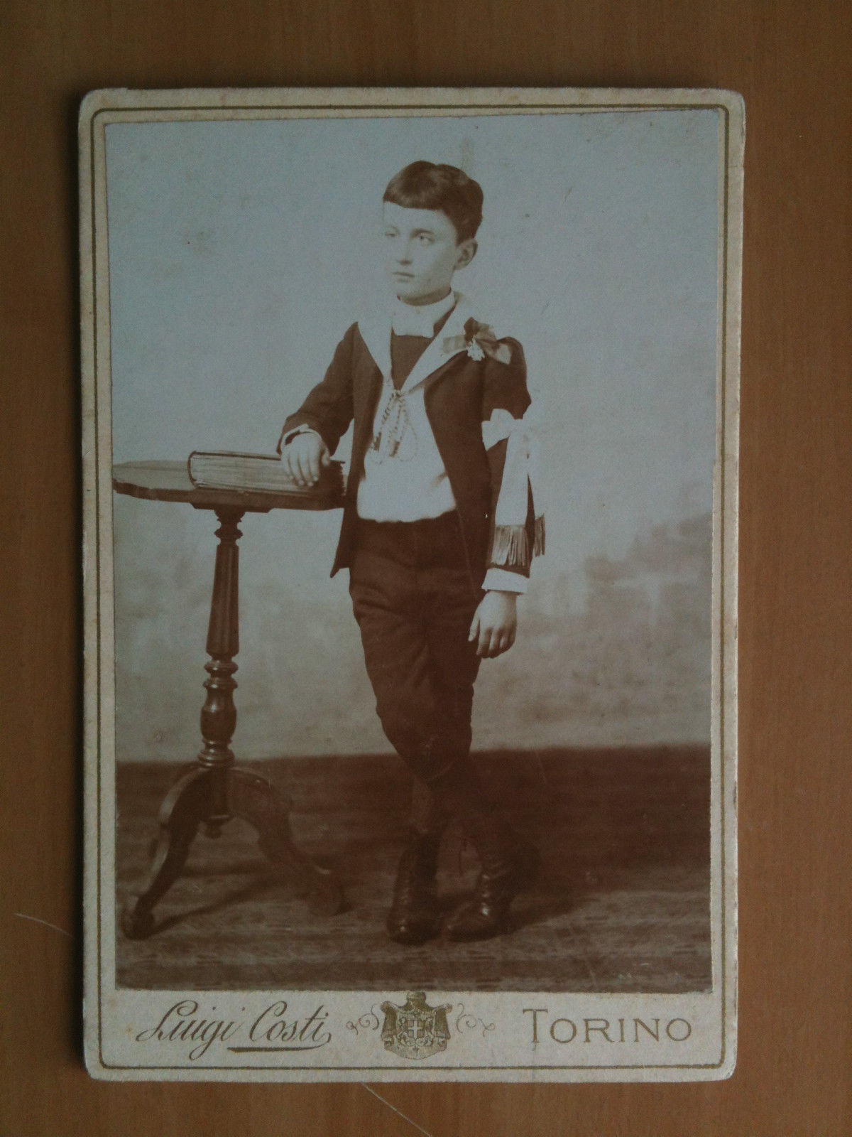 Fotografia originale bambino - Fotografo Luigi Costi Torino fine '800