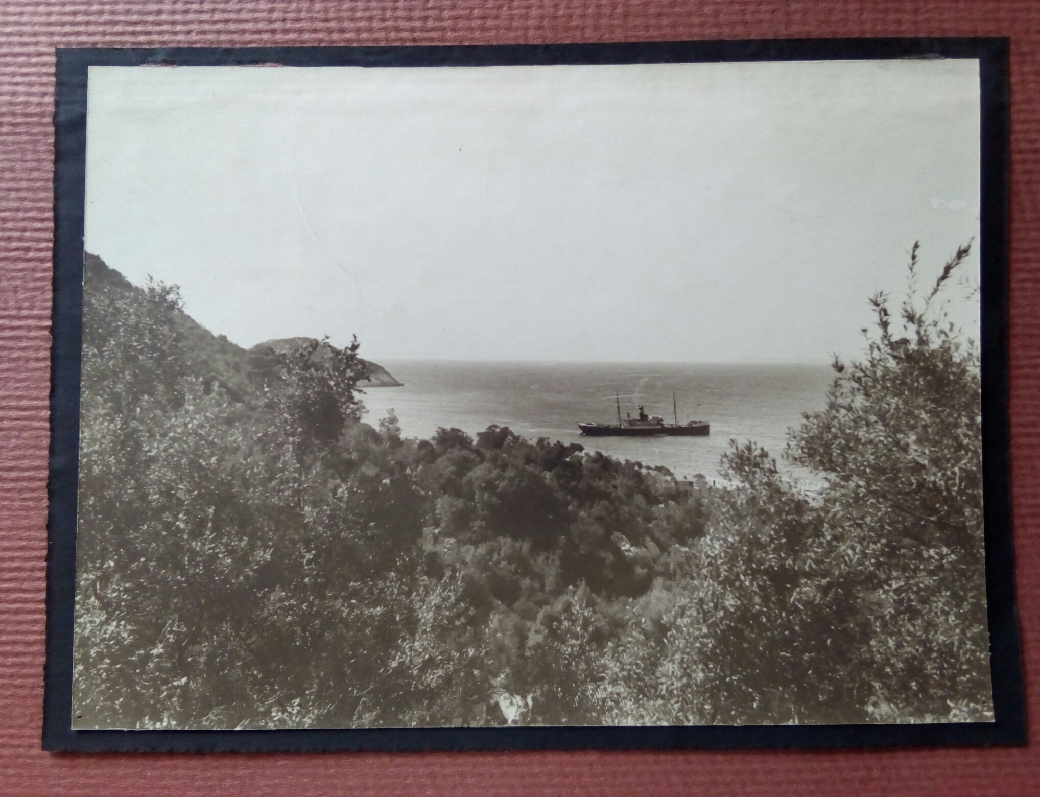 Fotografia originale " Lagosta l'arrivo del postale" anni '20