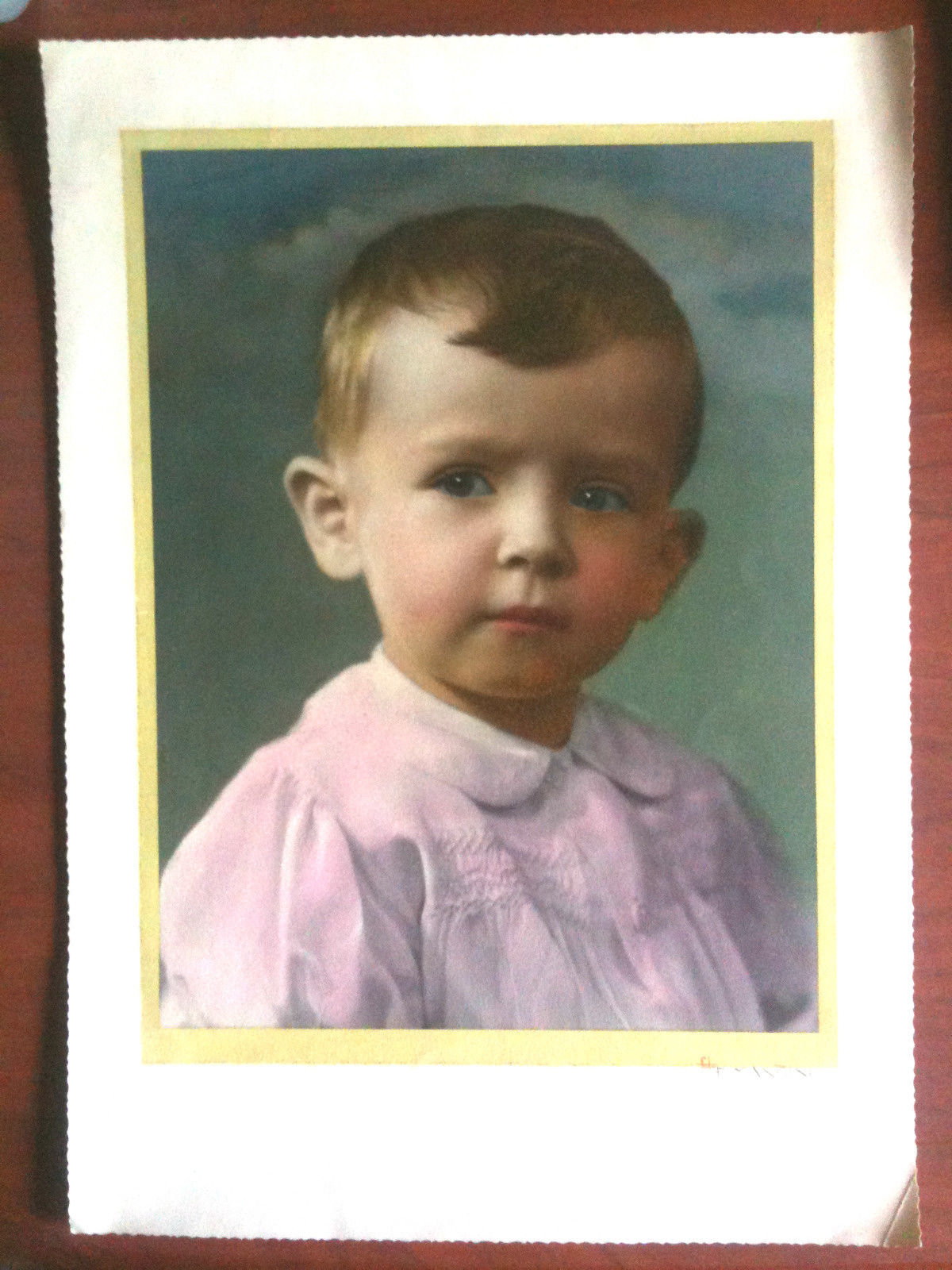 Fotografia originale ritratto di bimbo E. Mangini Torino anni '40 …