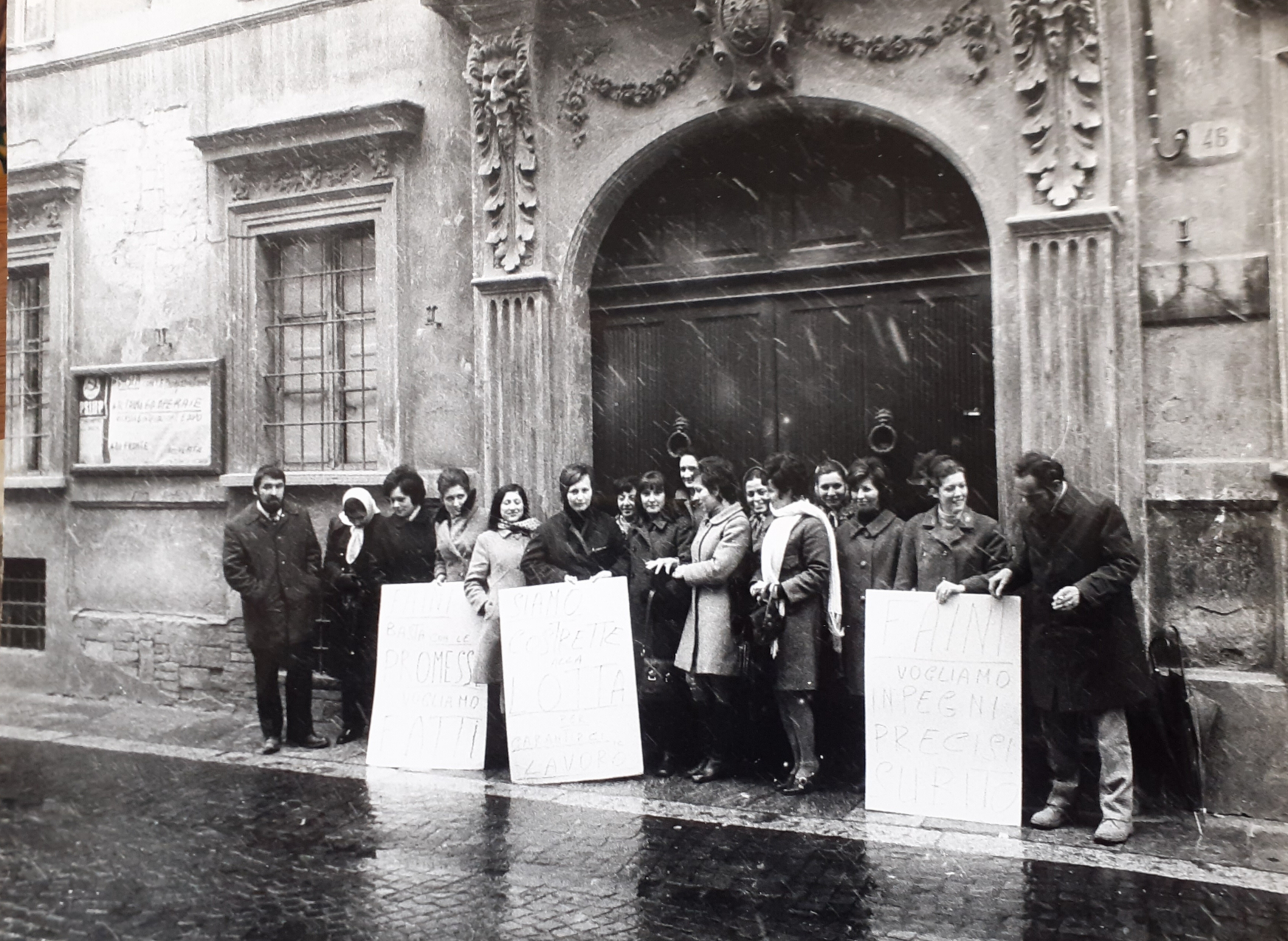 Fotografia originale "Sciopero Maglificio Faini" Piacenza anni '70